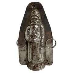 Moule à chocolat de Noël de Santa Claus Belsnickle antique des années 1900, allemand