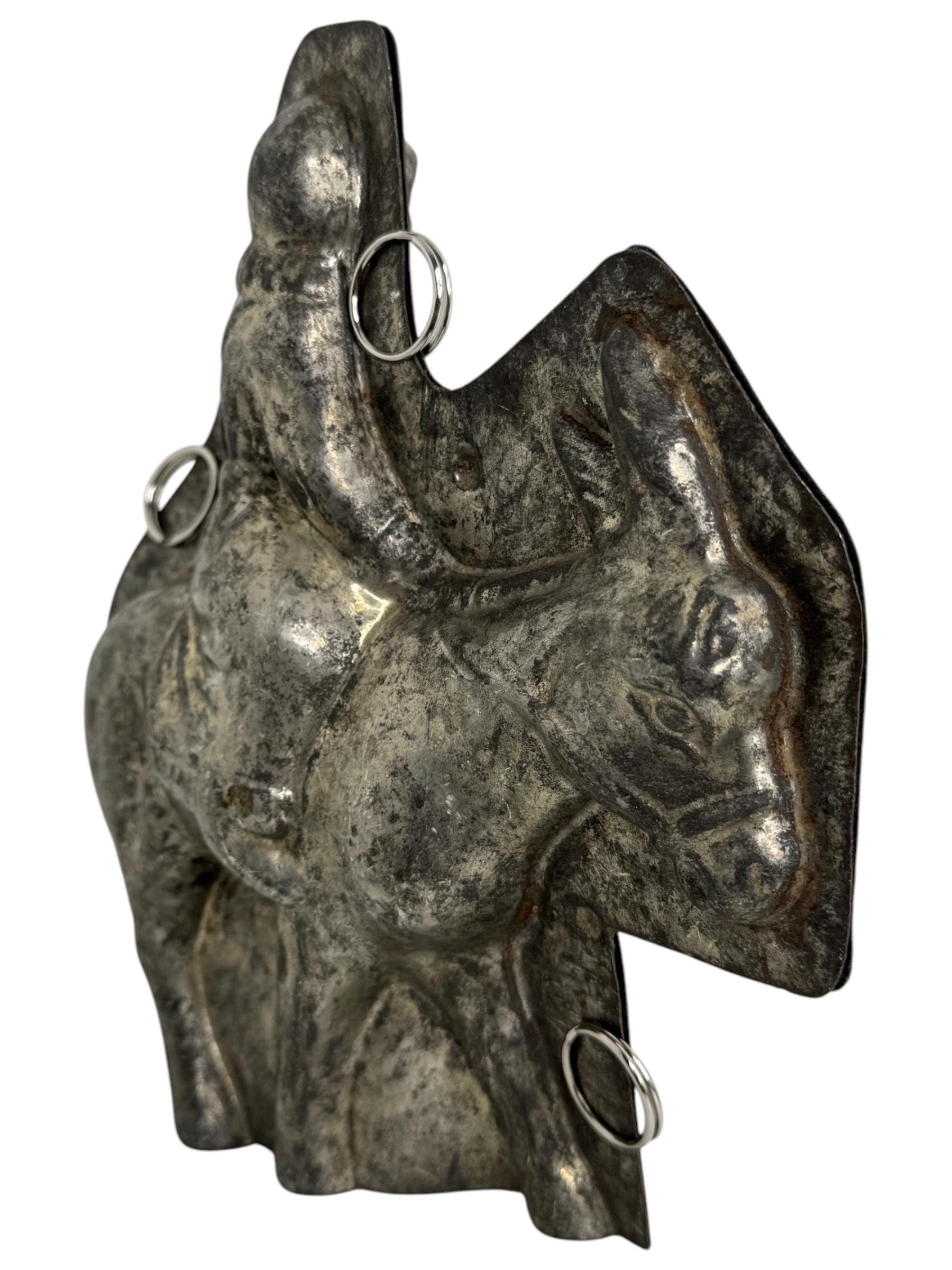 Santa Claus Belsnickle on Donkey Mule Chocolate Mold Antique 1900s Germany For Sale 6