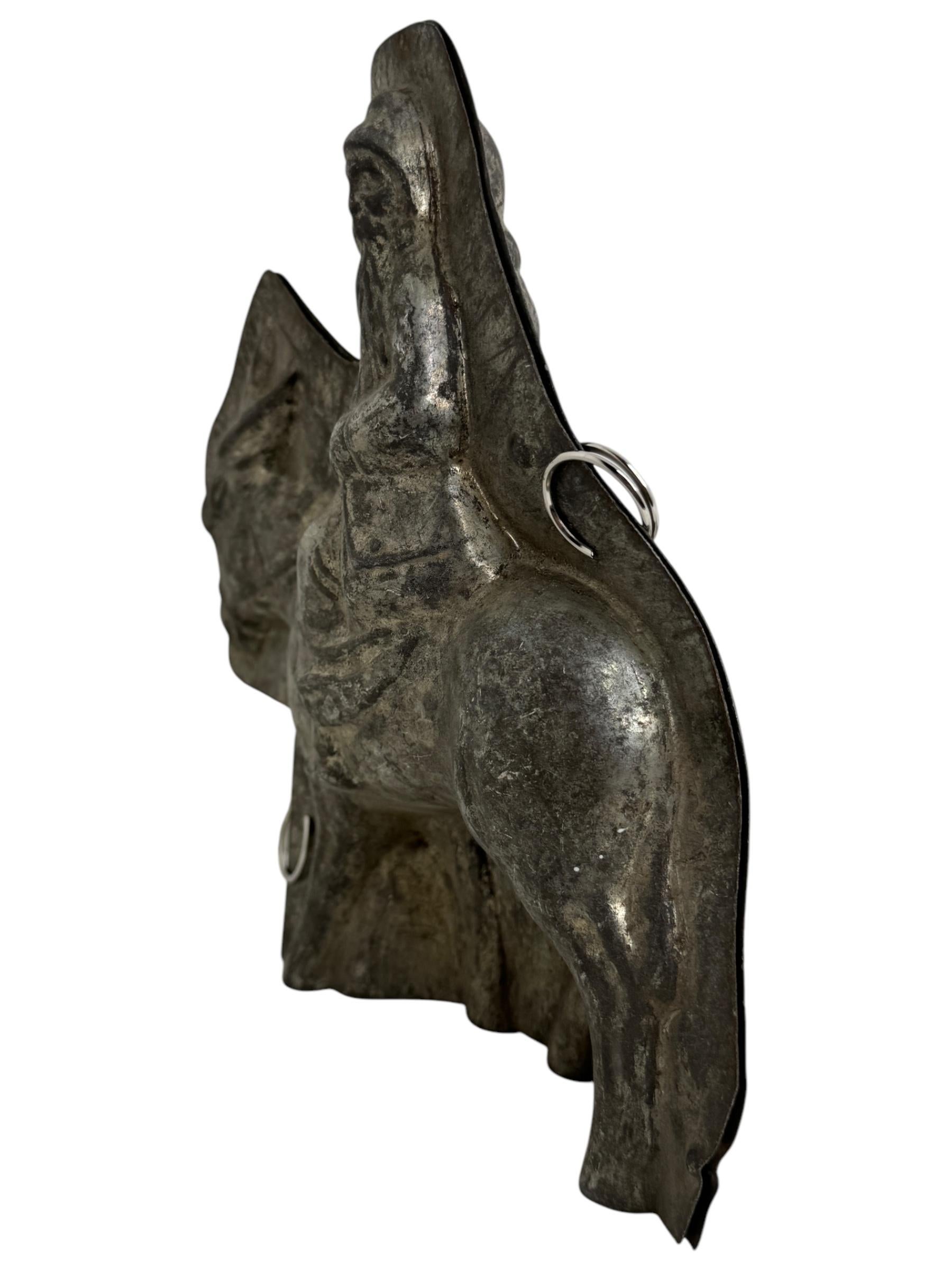 Santa Claus Belsnickle on Donkey Mule Chocolate Mold Antique 1900s Germany For Sale 3