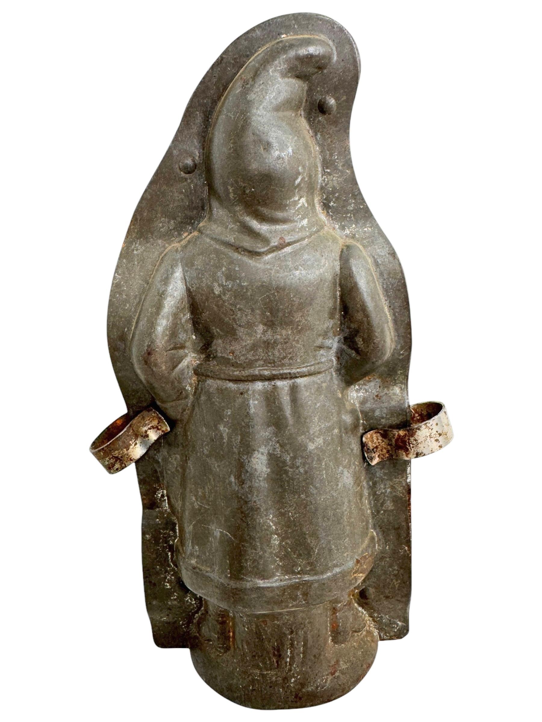 Santa Claus-Gürsnickle mit Laterne in Schokoladenform, antik, 1890er Jahre, Deutsch (19. Jahrhundert) im Angebot