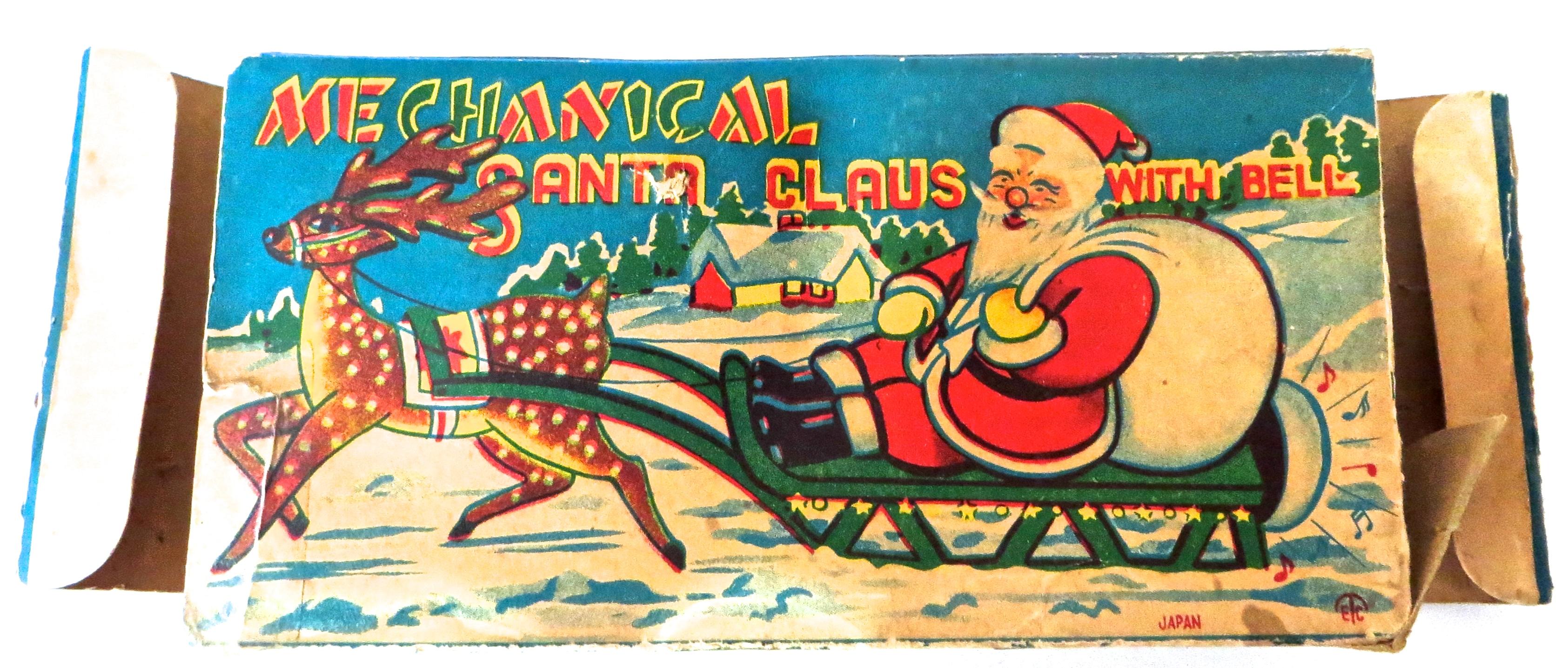 Mid-20th Century Santa Claus in a Sleigh Wind Up Toy Japan, circa 1953