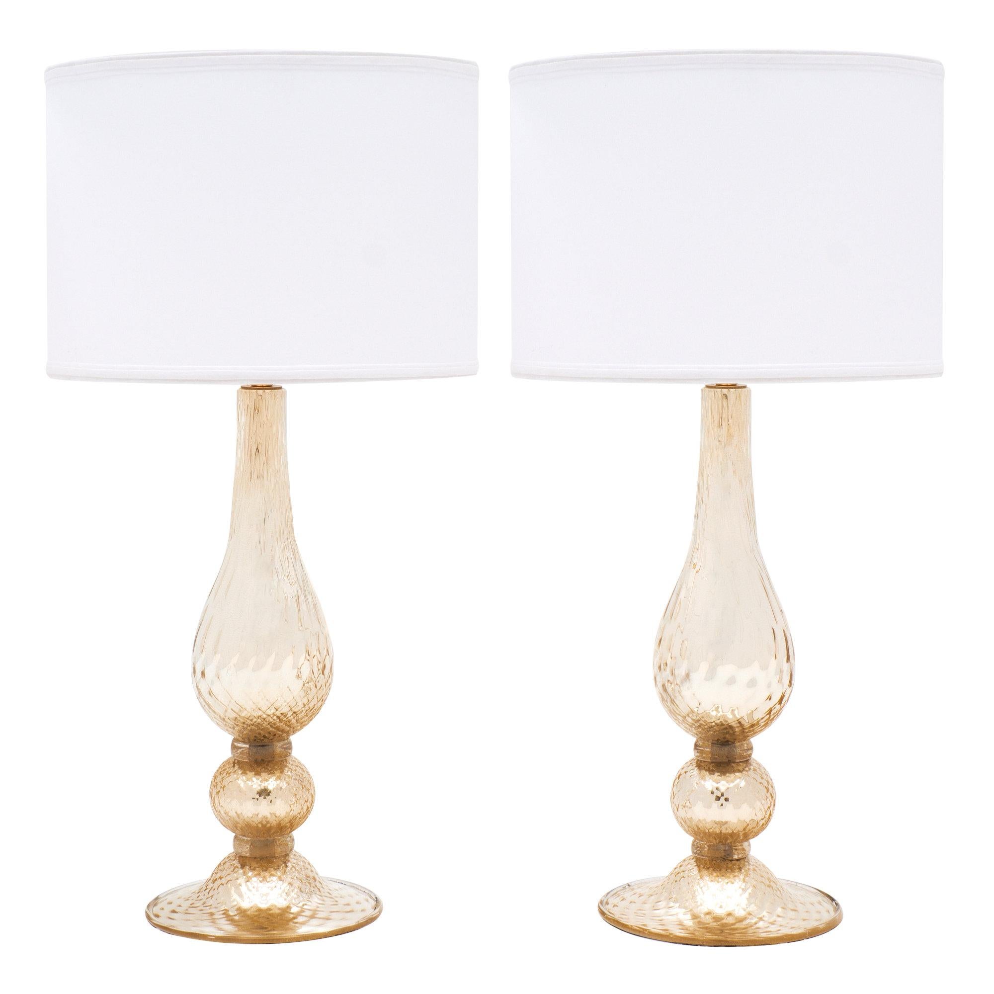 Santa Croce Murano Glass Lamps For Sale