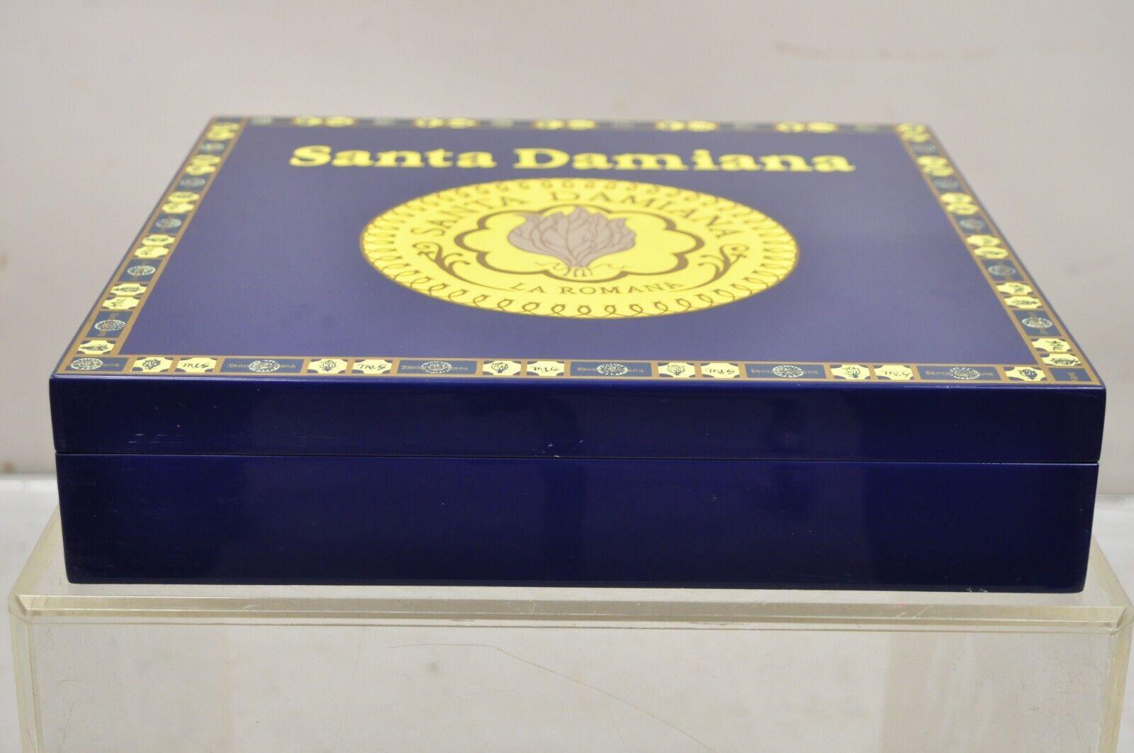 Santa Damiana La Romana Blue Lacquered Wood Cigar Humidor Box For Sale 6