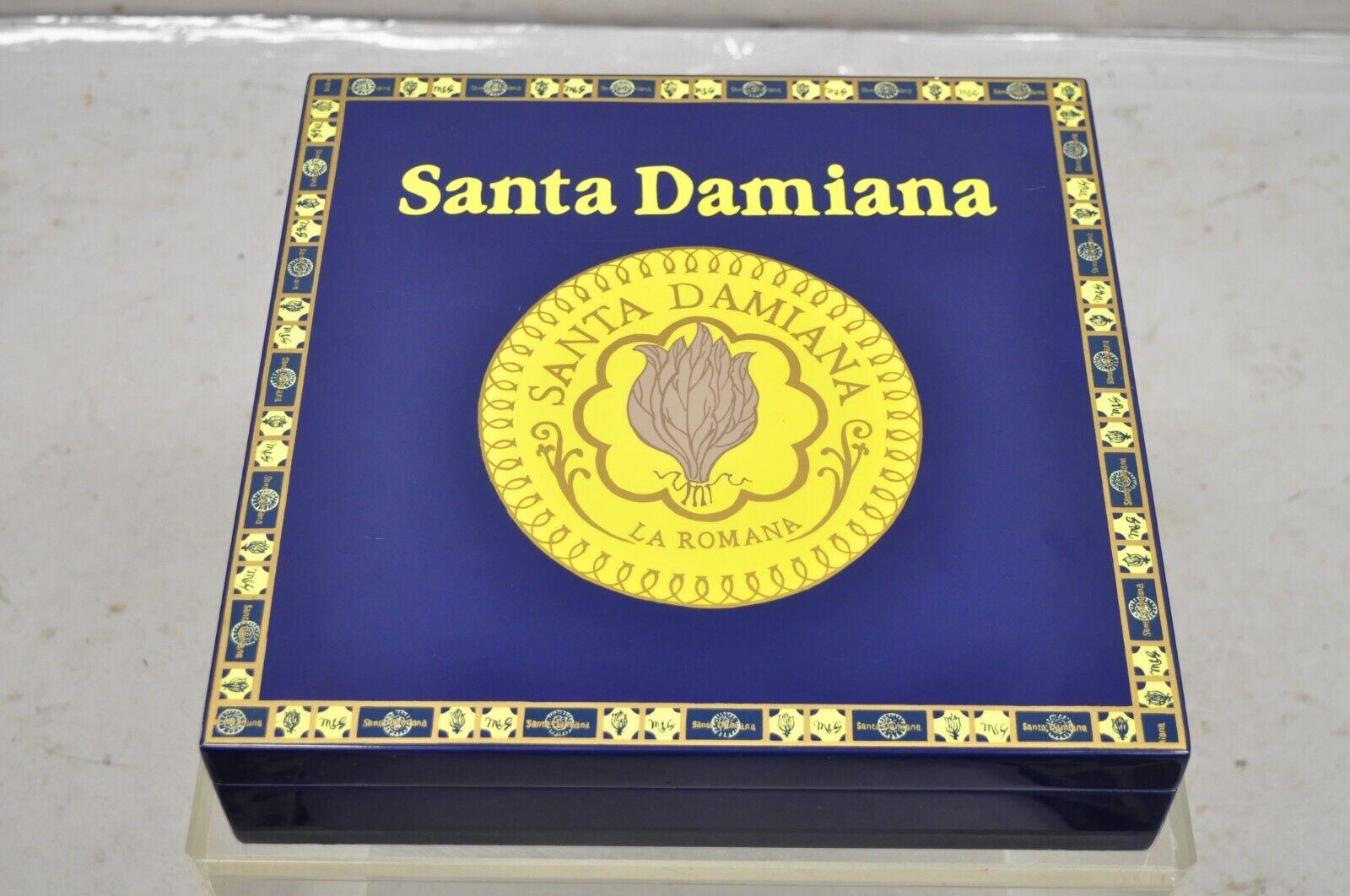 Santa Damiana La Romana Blue Lacquered Wood Cigar Humidor Box For Sale 7