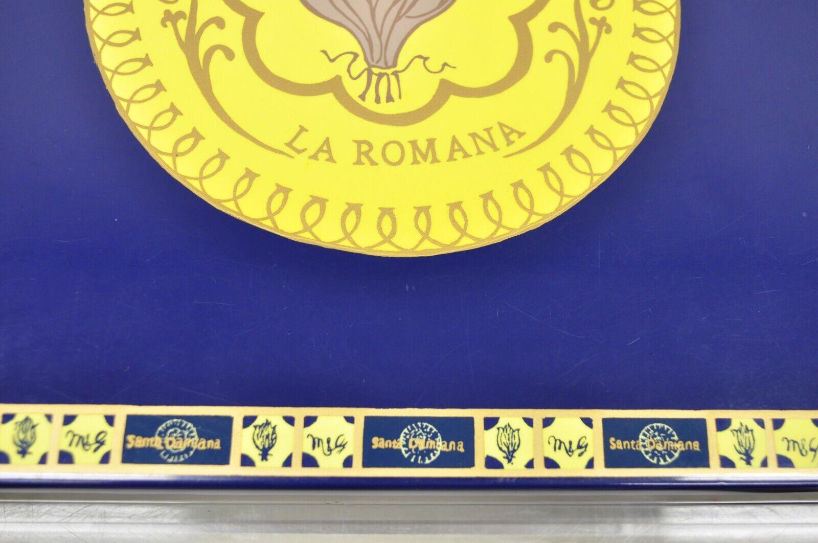 Bois Boîte à cigares La Romana en bois laqué bleu Santa Damiana en vente