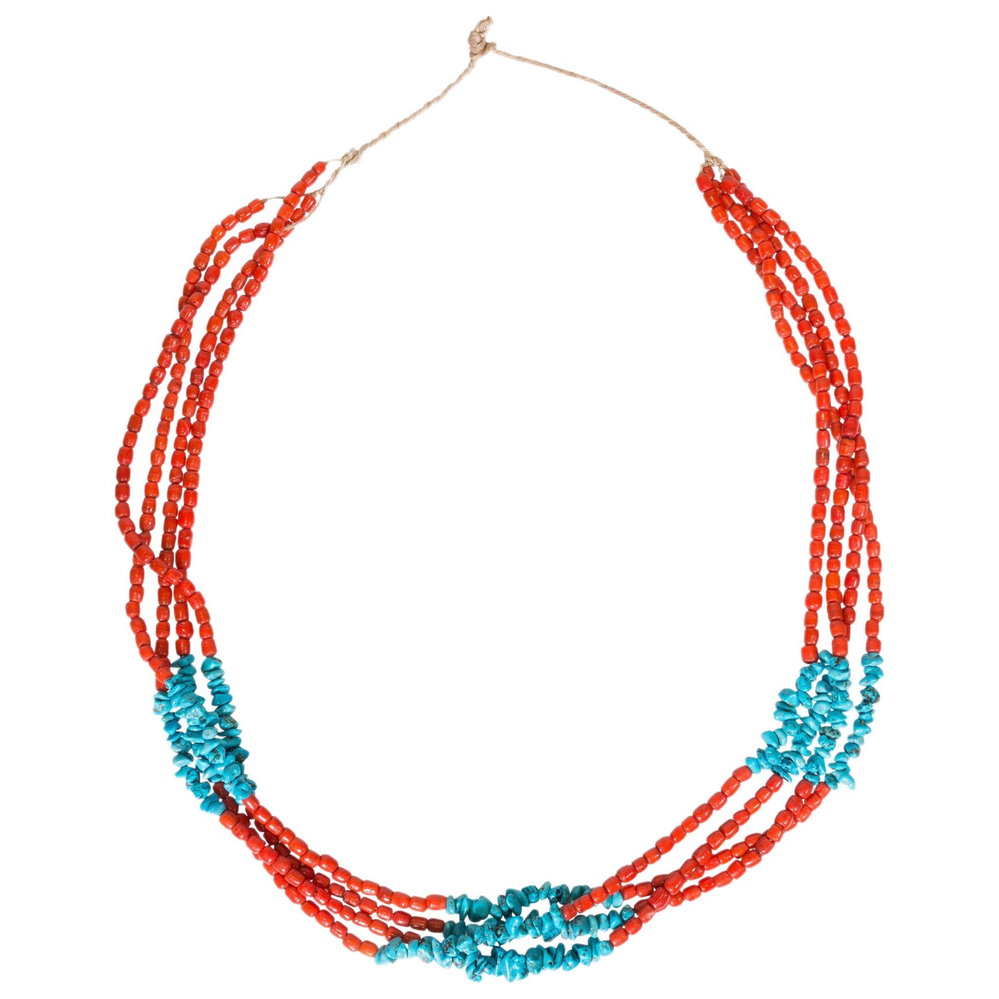 Collier de corail et de turquoises Santa Domingo