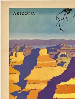 SANTA FE RAILROAD GRAND CANYON Original Vintage Railroad Travel Poster