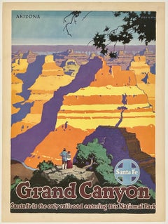 SANTA FE RAILROAD GRAND CANYON Original Vintage Railroad Travel Poster