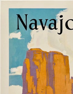 SANTA FE RAILROAD - NAVAJO LAND Original Vintage Railroad Travel American Poster
