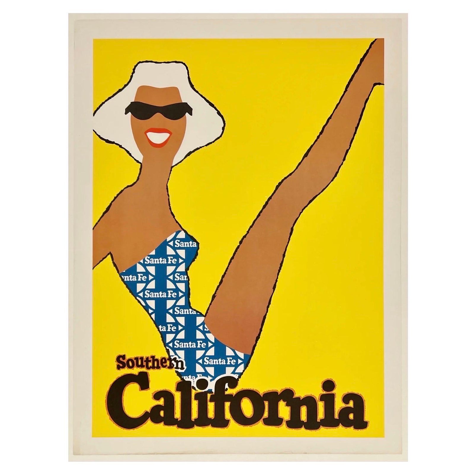 SANTA FE RAILROAD - SOUTHERN CALIFORNIA Original Vintage Rail Travel Poster
