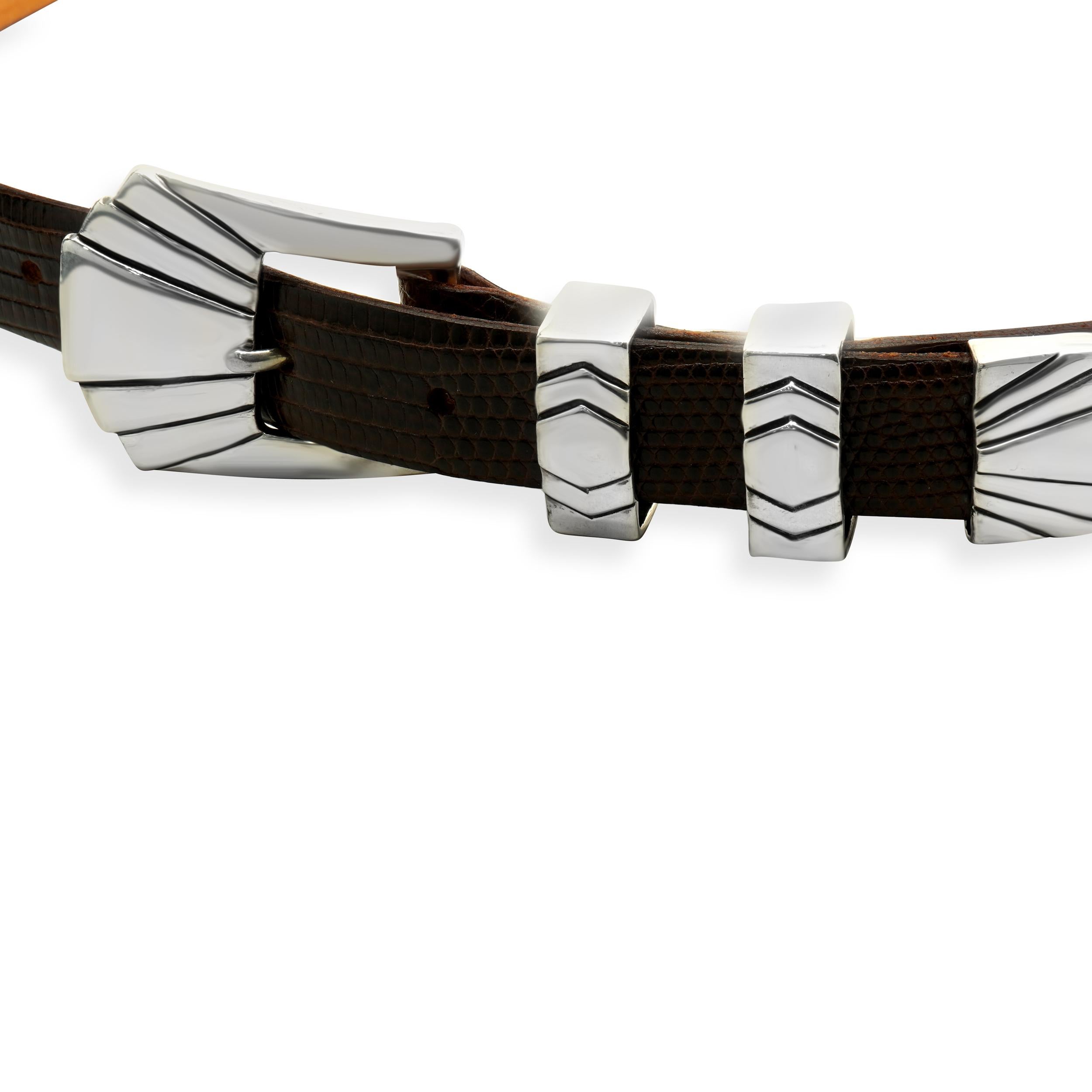 Designer: custom 
Material: sterling silver 
Dimensions: belt measures 36-inches
Weight: 29.50 grams
