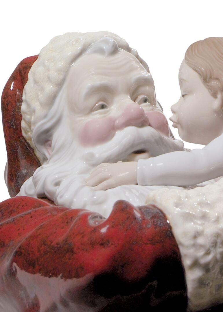 Hand-Crafted Lladró Santa I've Been Good! Figurine, Limited Edition For Sale