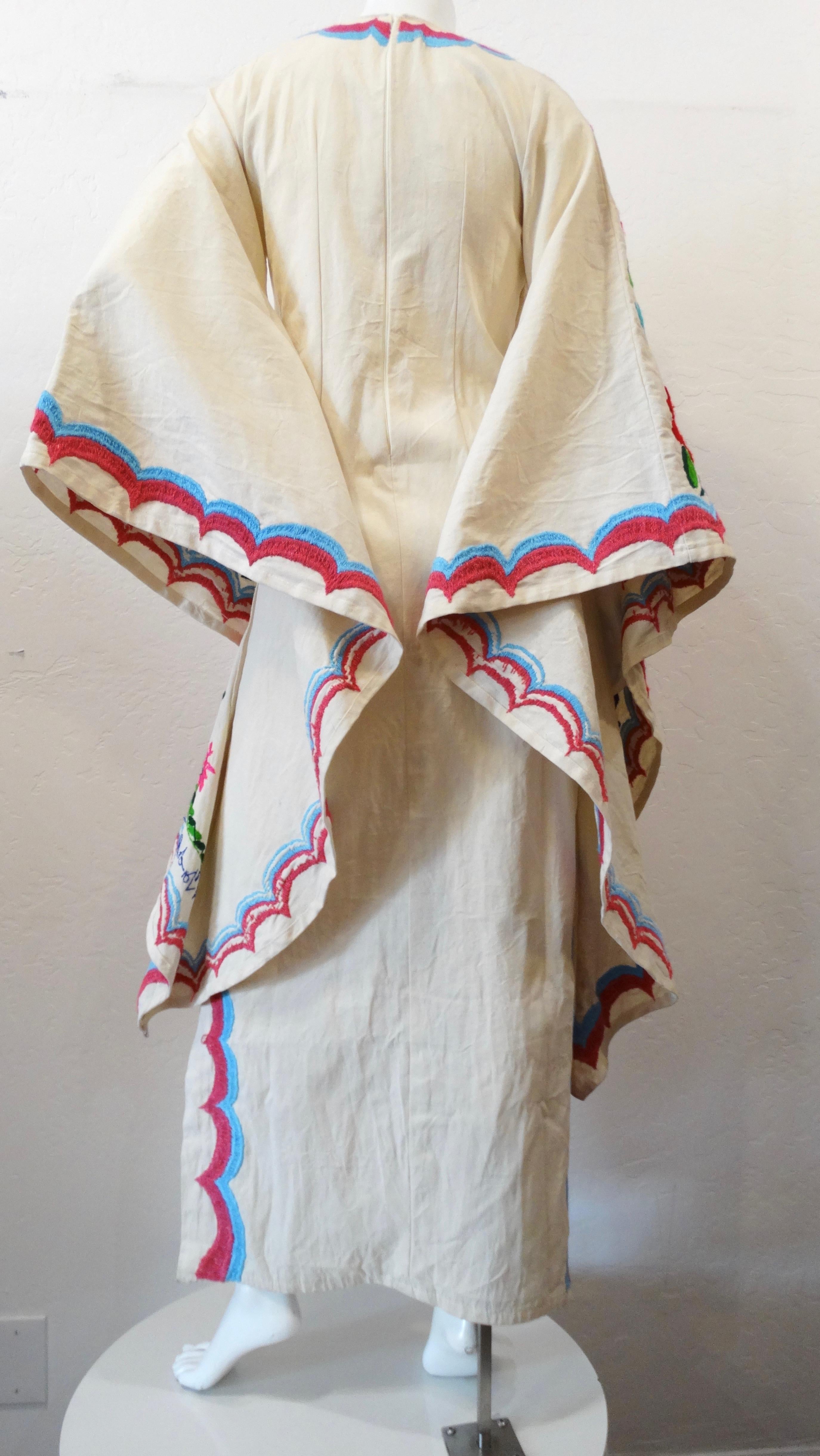Santa Marguerite Flor de Celo Embroidered Angel Wing Kaftan Dress 3