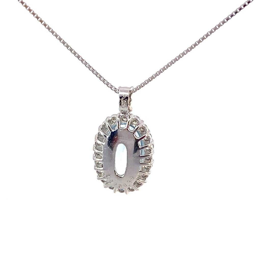 Ciondolo Brilliante Santa Maria Aquamarin 3.80 ct  Platino 0.87 ct Colore raro in vendita 3