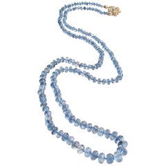 Santa Maria Aquamarin 14KYG Diamant-Verschluss-Halskette:: Maria-Halskette