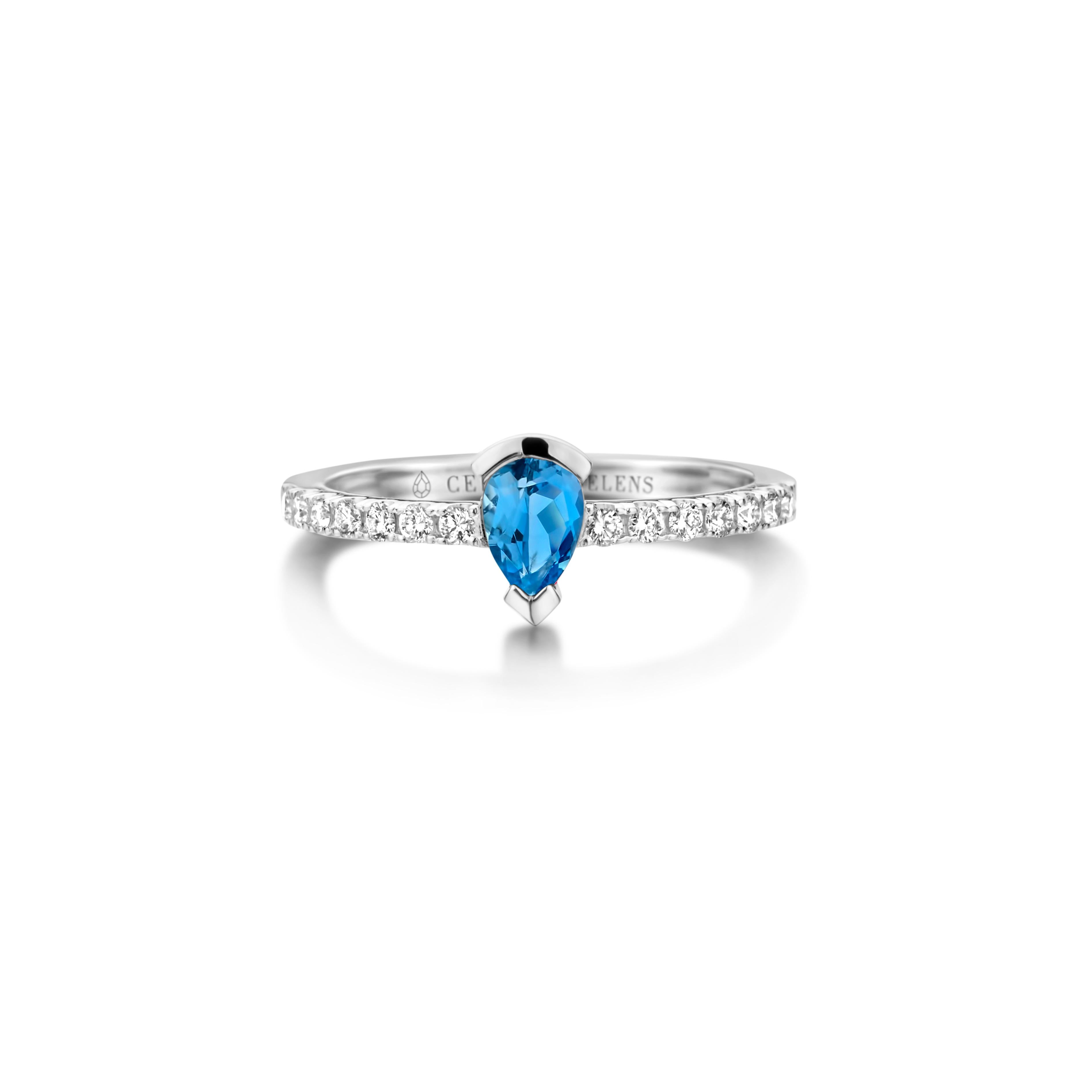 Contemporary Santa Maria Aquamarine And Diamond Rose Gold Engagement Ring For Sale