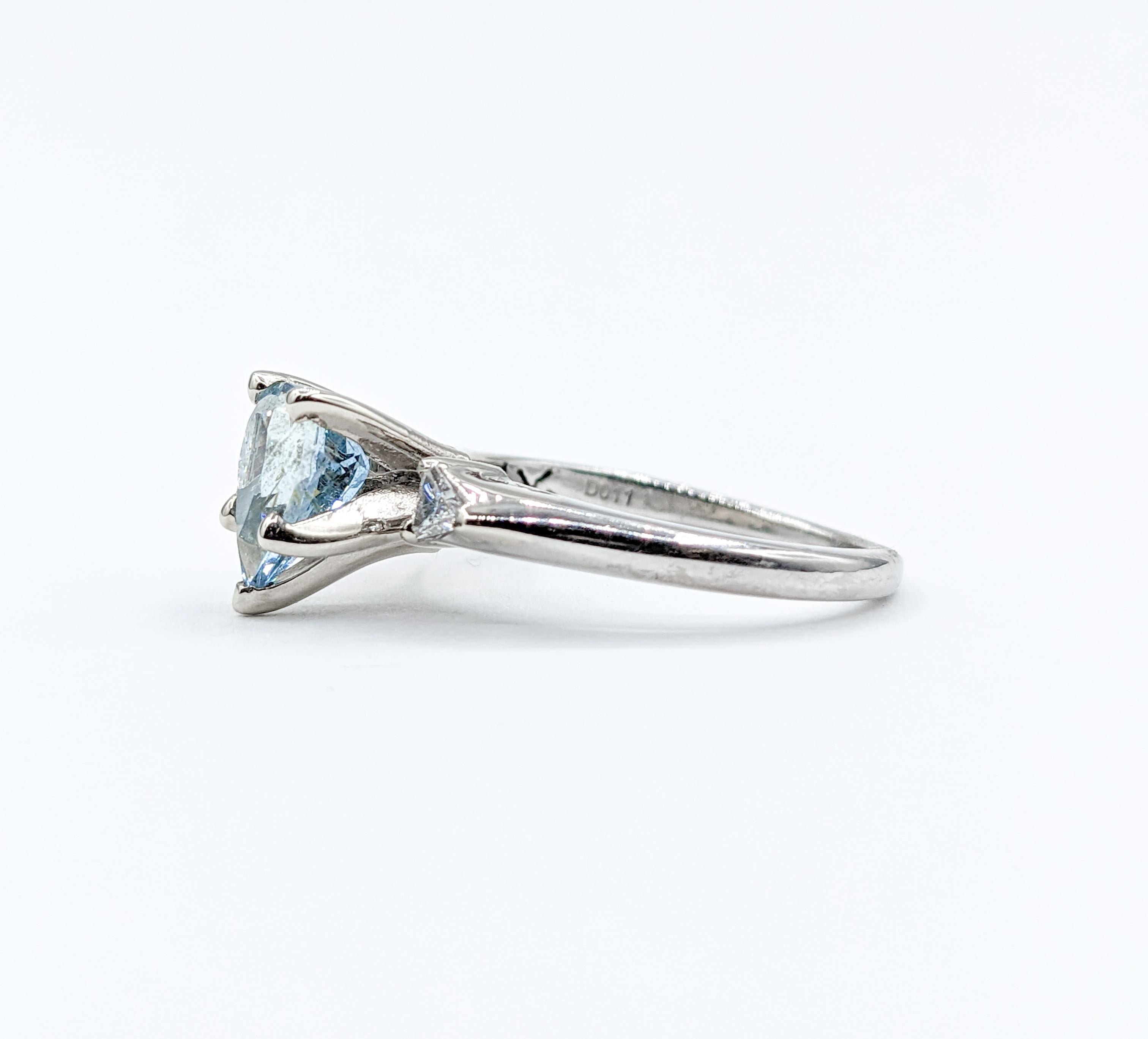 Santa Maria Aquamarine & Diamond Ring For Sale 4