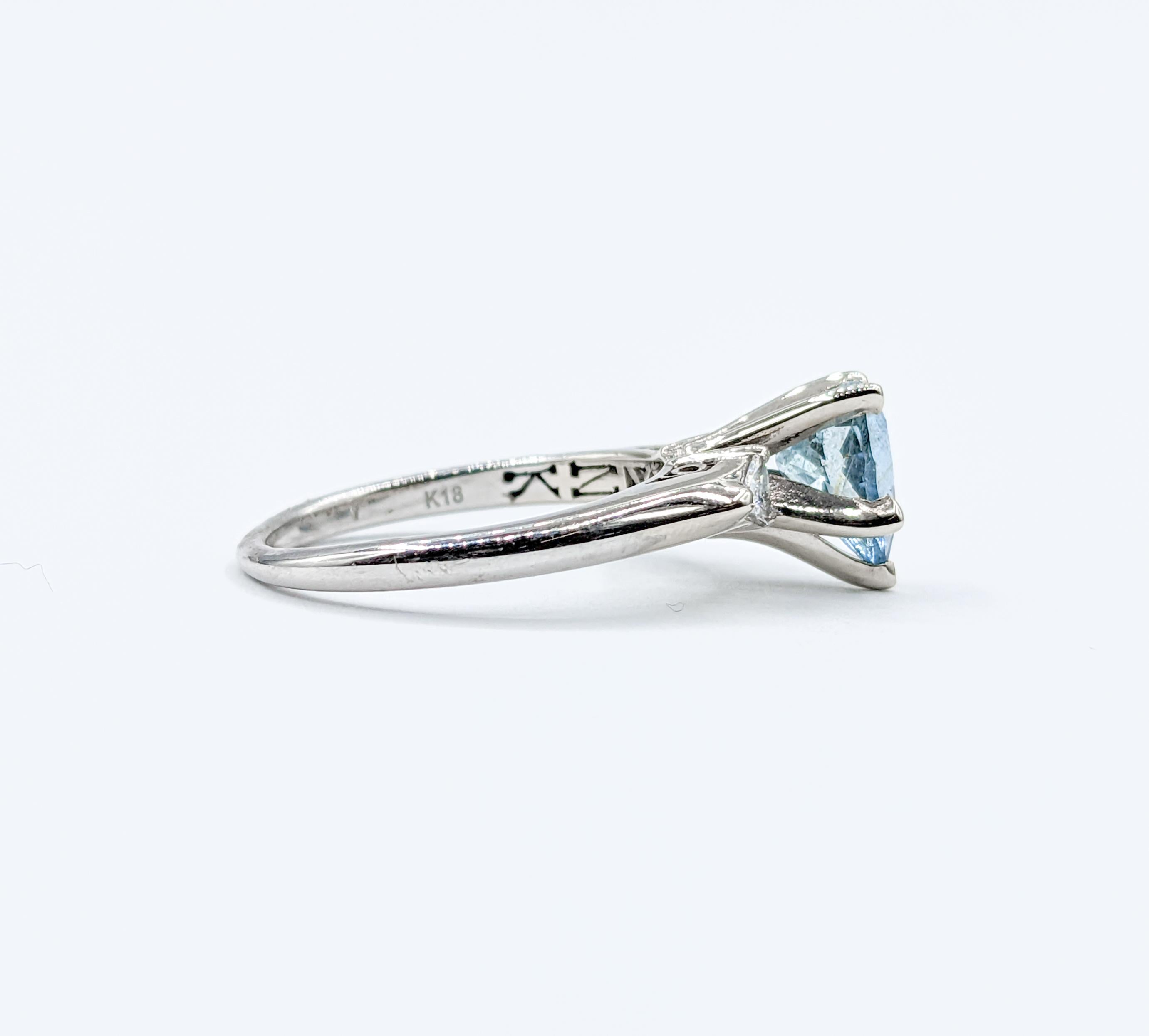 Santa Maria Aquamarine & Diamond Ring For Sale 1
