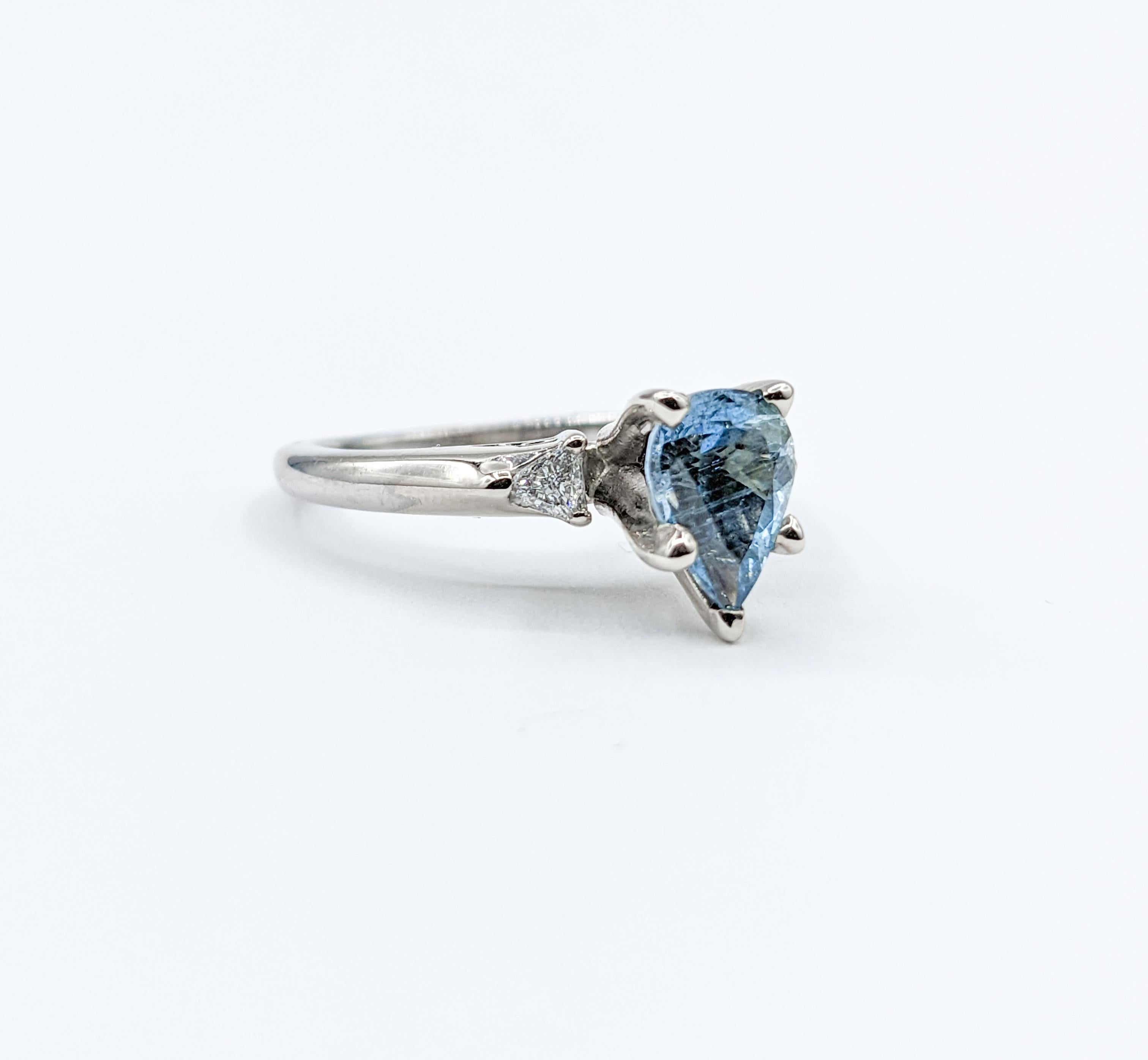 Santa Maria Aquamarine & Diamond Ring For Sale 2