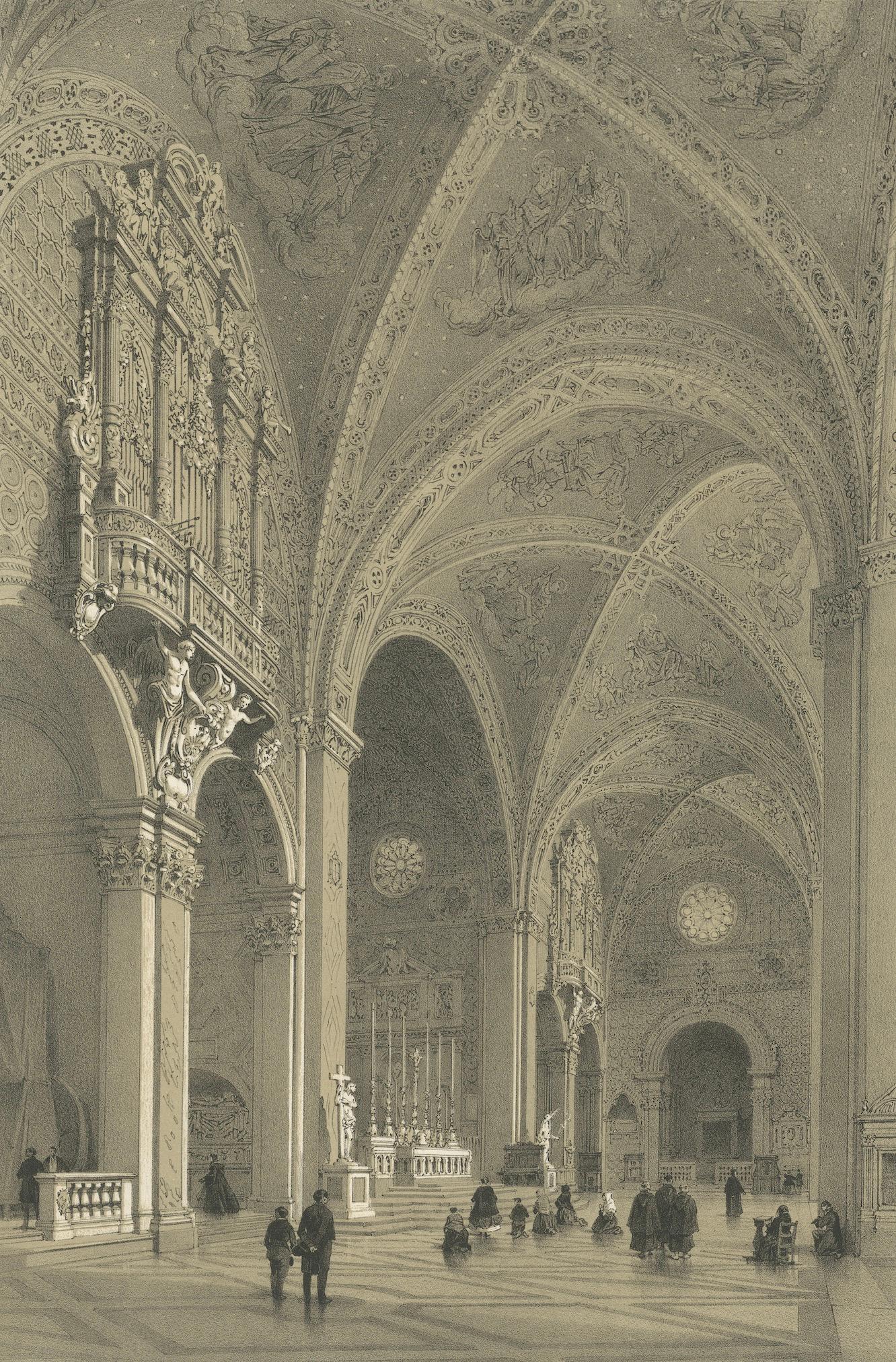 Santa Maria sopra Minerva, Rome – Gothic Church Interior, 1868