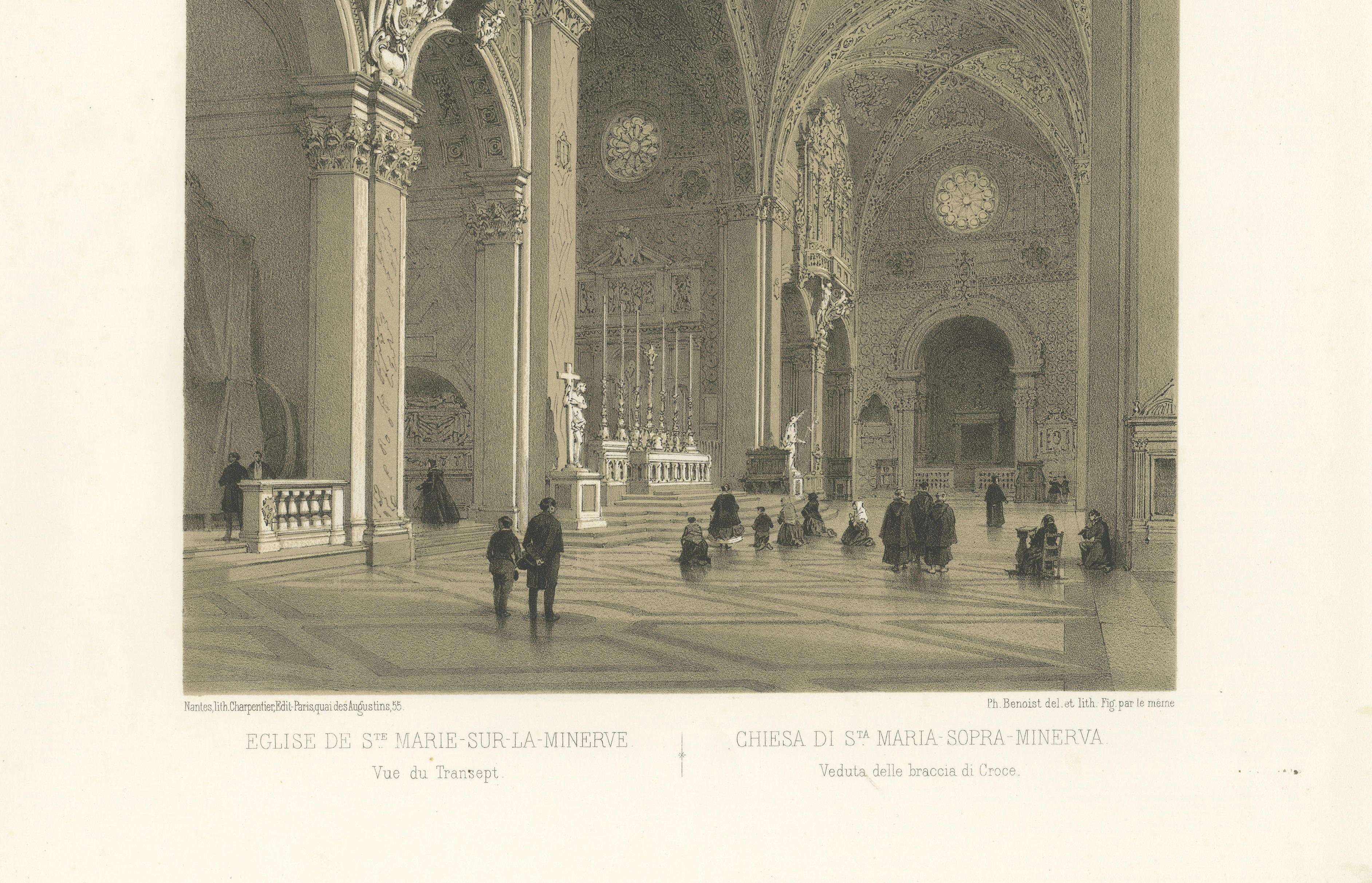 Santa Maria sopra Minerva, Rome – Gothic Church Interior, 1868
