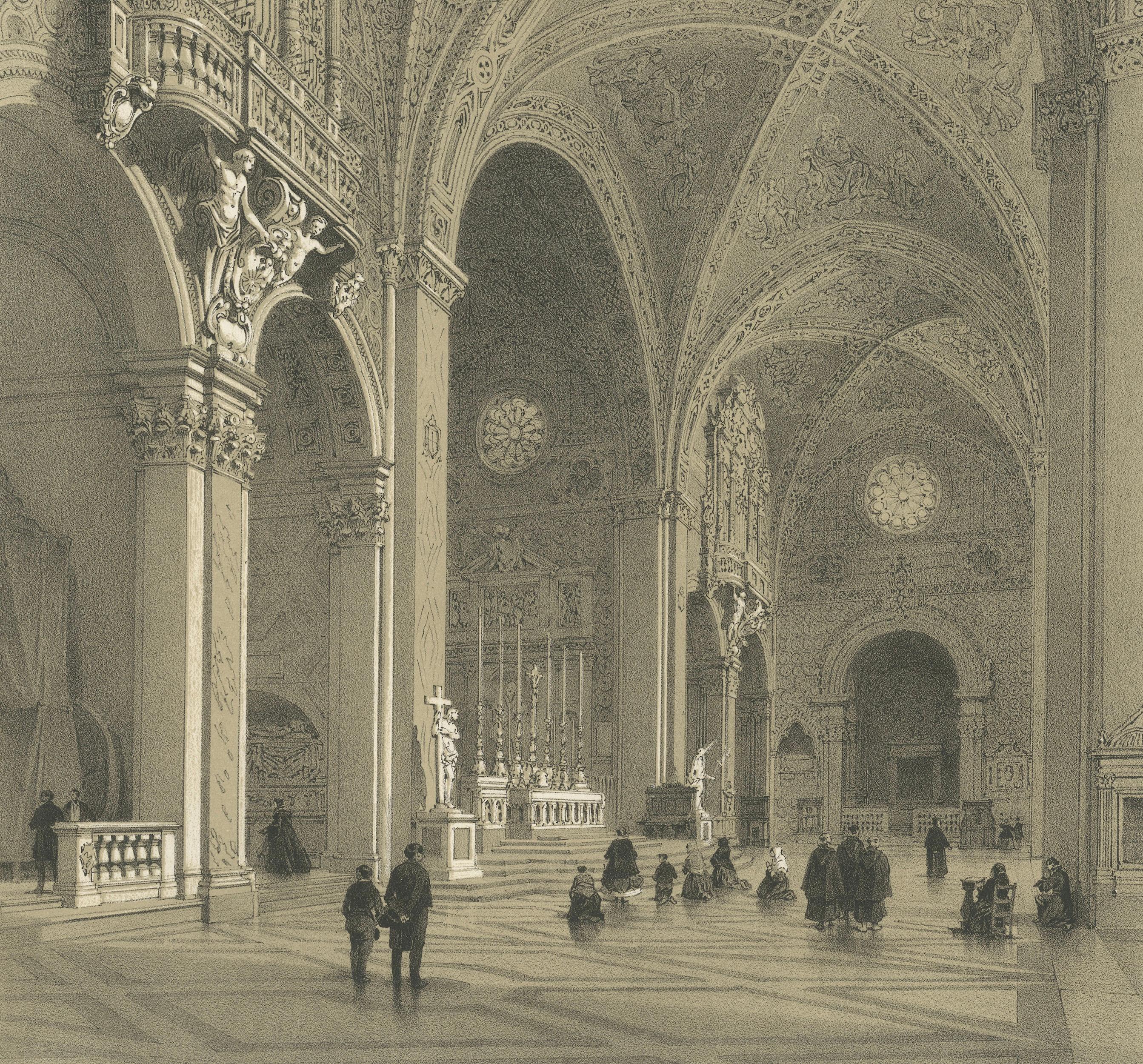 Santa Maria sopra Minerva, Rome – Gothic Church Interior, 1868