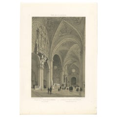 Santa Maria sopra Minerva, Roma - Interior de la iglesia gótica, 1868