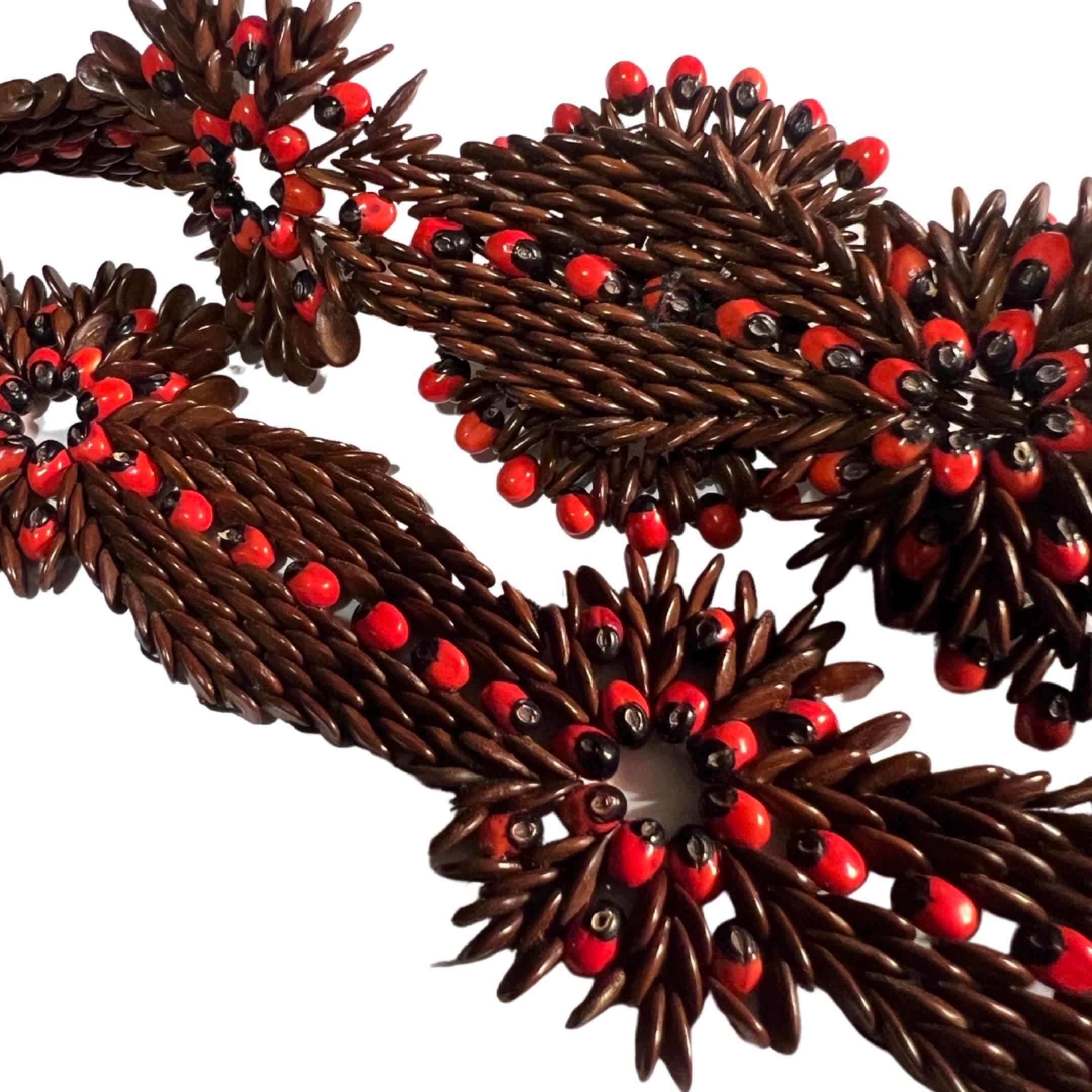 Santa Maria Belt, Wild Tamarind Seed and Jumbie Bead Caribbean Handicraft For Sale 2
