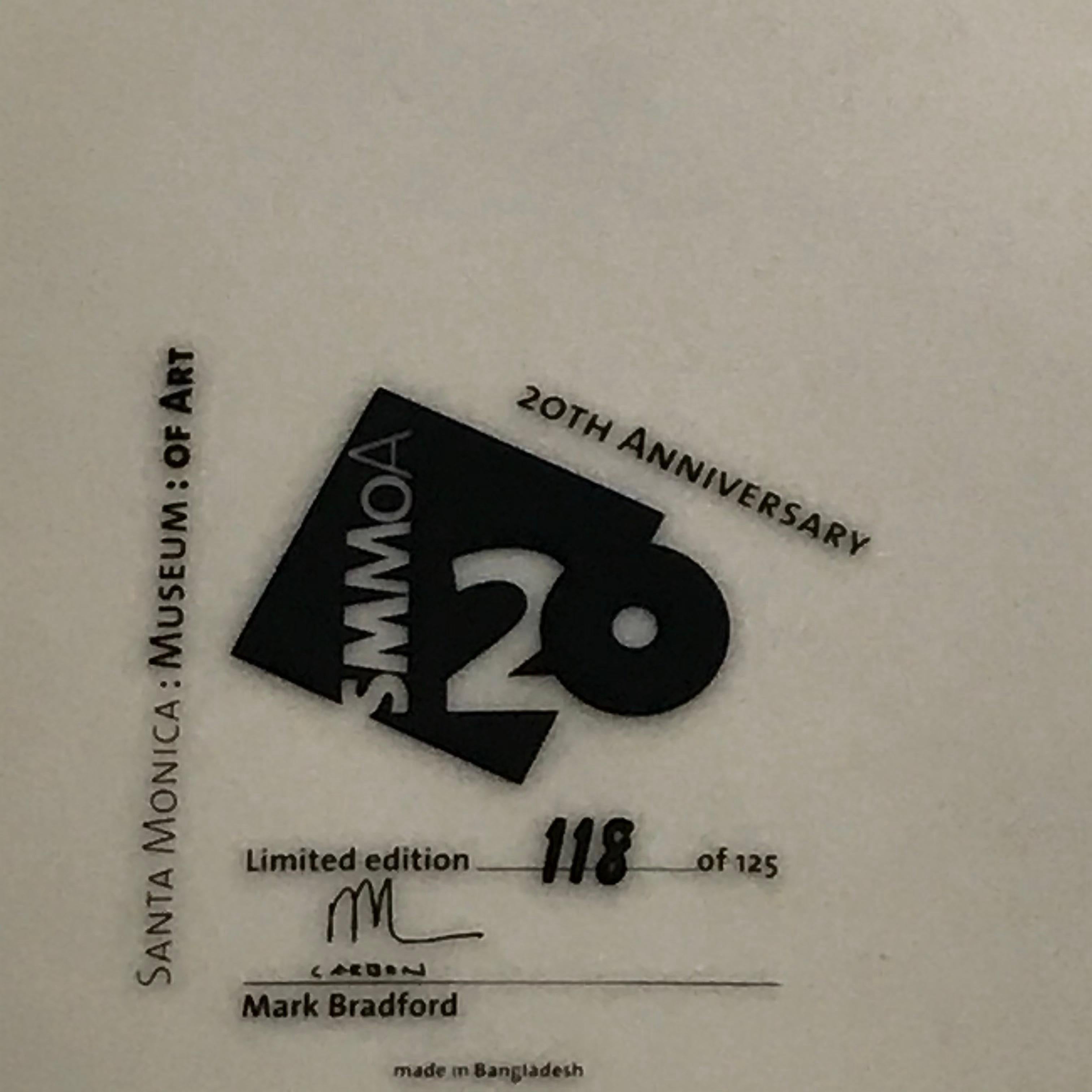 Ceramic Santa Monica Museum of Art 20th Anniversary Mark Bradford Plate