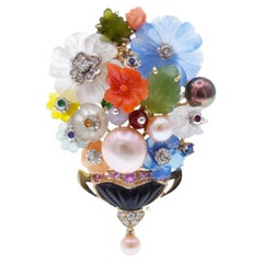 Santagostino Colorful Flower Buquet Brooch/Pendant