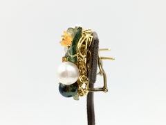 Santagostino Floral Earrings with Pearls, Diamonds and Gemstones