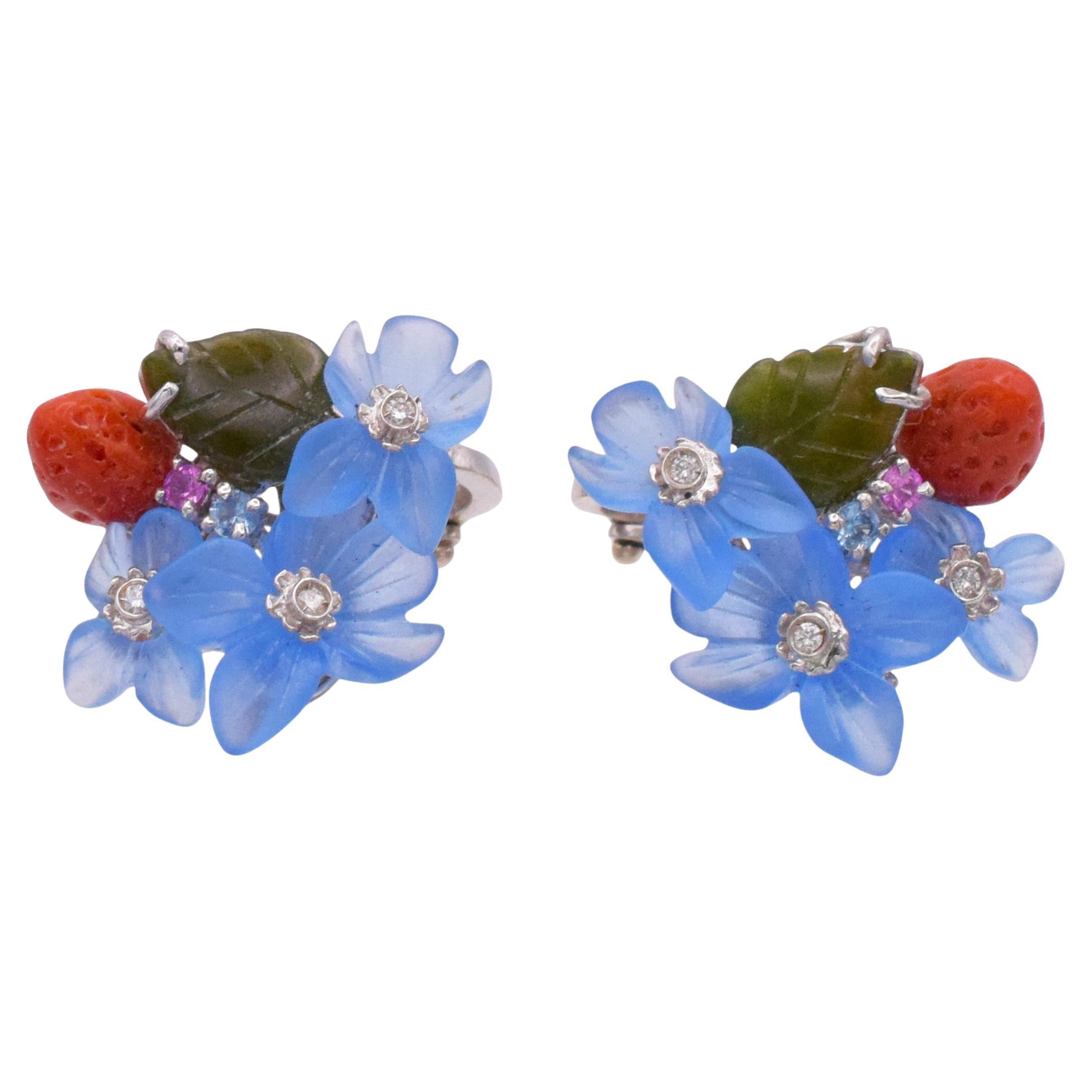 Santagostino Multigem And Diamond Floral Earrings