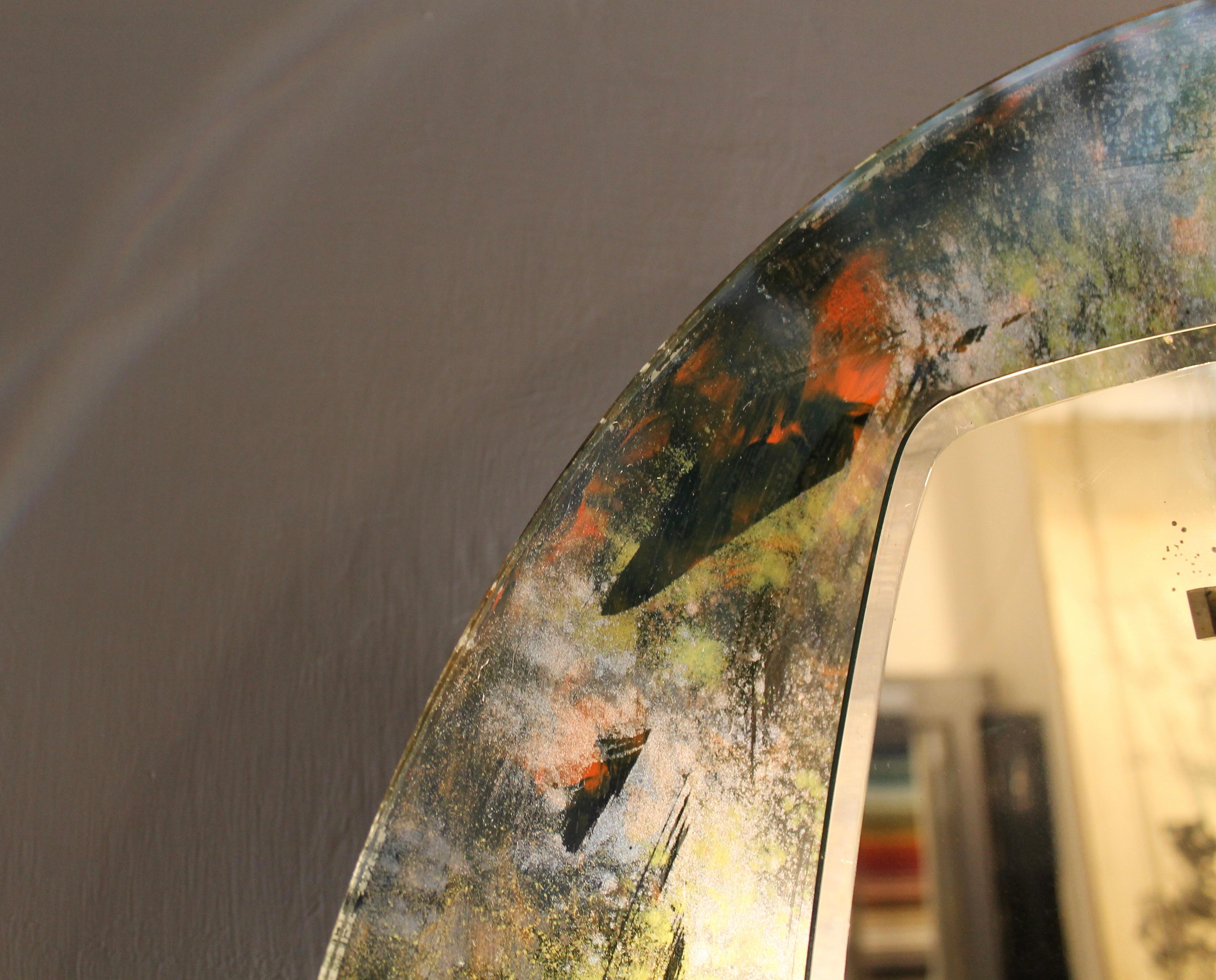 Art Glass Santambrogio & De Berti backlit mirror, 1950s, Italy For Sale