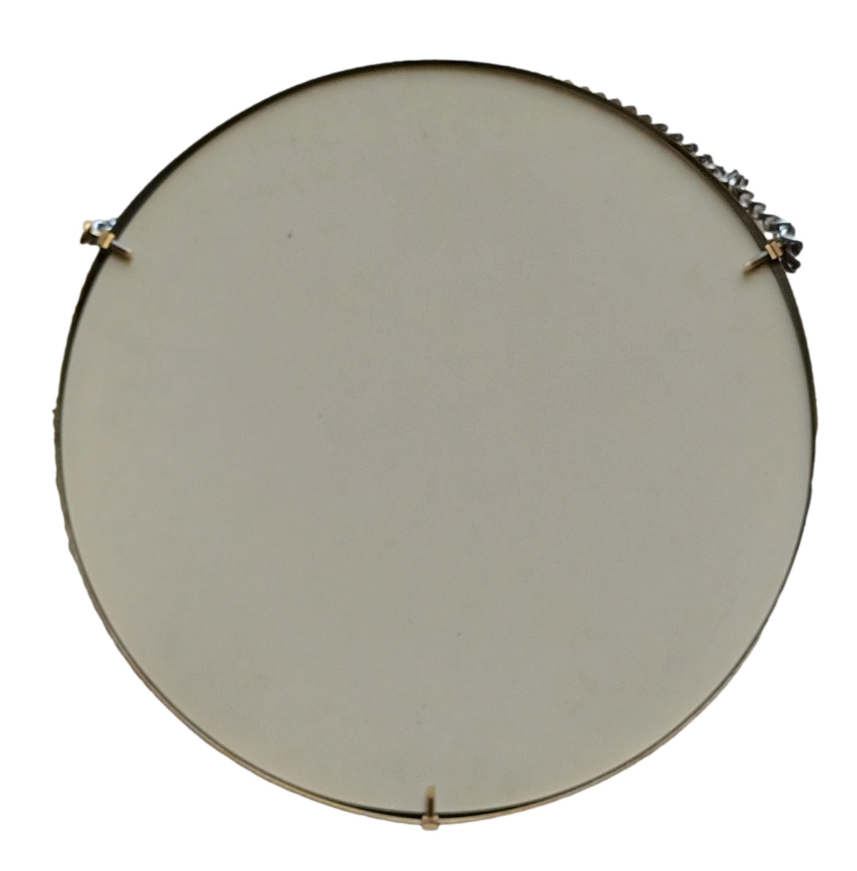 Santambrogio & De Berti Brass Circular Wall Mirror Italy 1960s For Sale 1