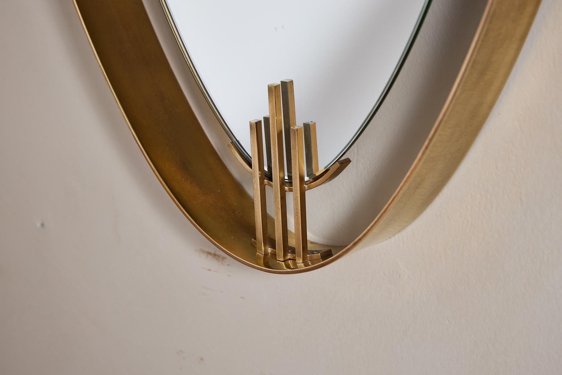 Santambrogio & De Berti Miroir en laiton en vente 4