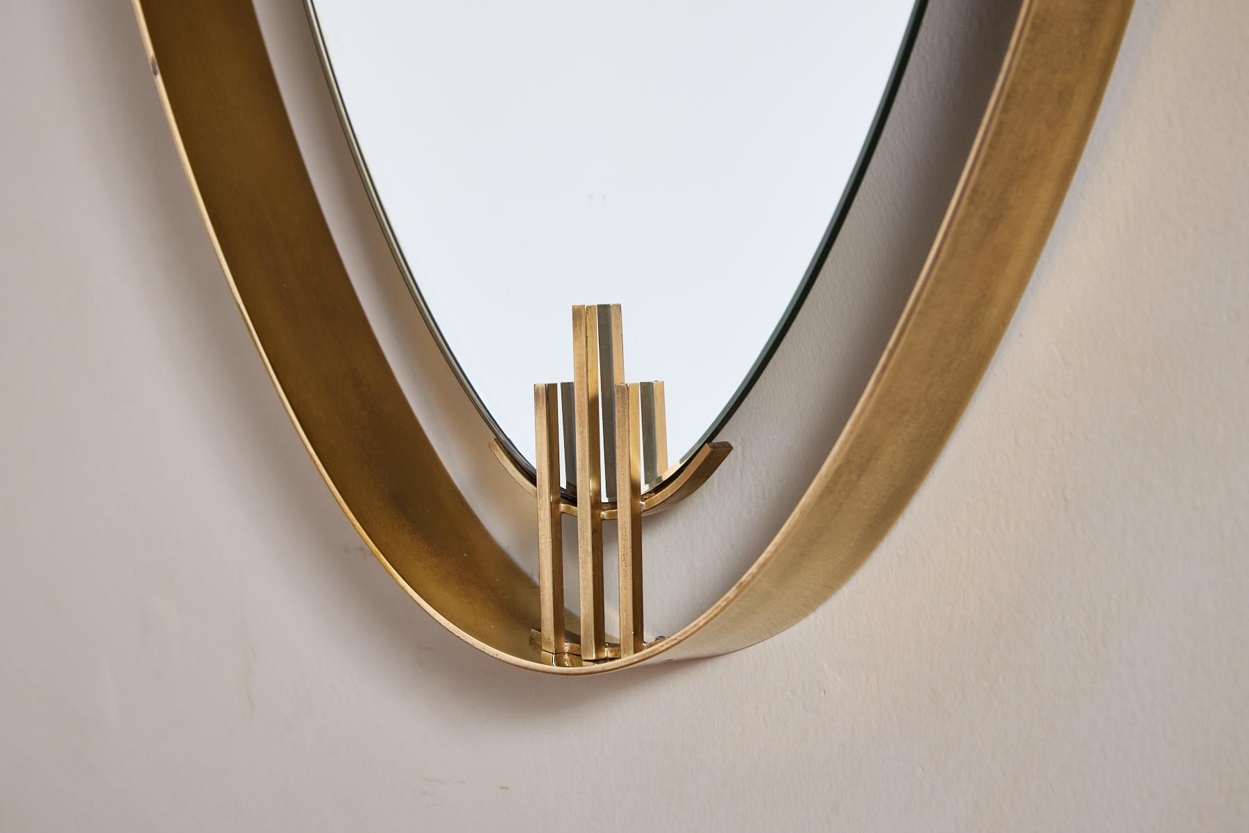 Fin du 20e siècle Santambrogio & De Berti Miroir en laiton en vente