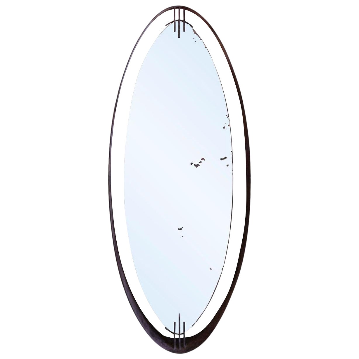 Santambrogio & De Berti, Oval Wall Mirror, Italy, circa 1960