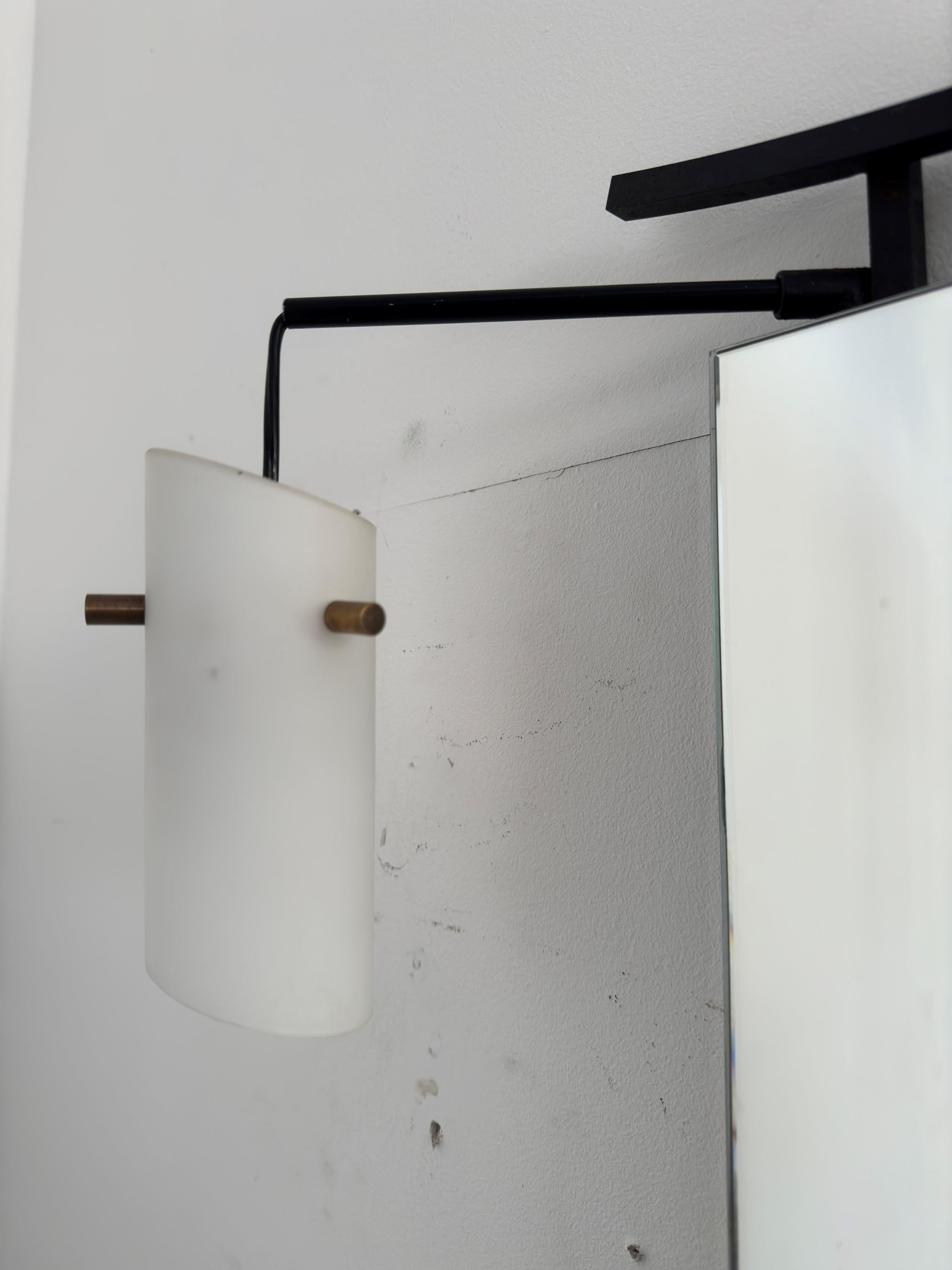 Miroir lumineux Santambrogio De Berti (attr.), années 1950. Bon état - En vente à Baranzate, IT