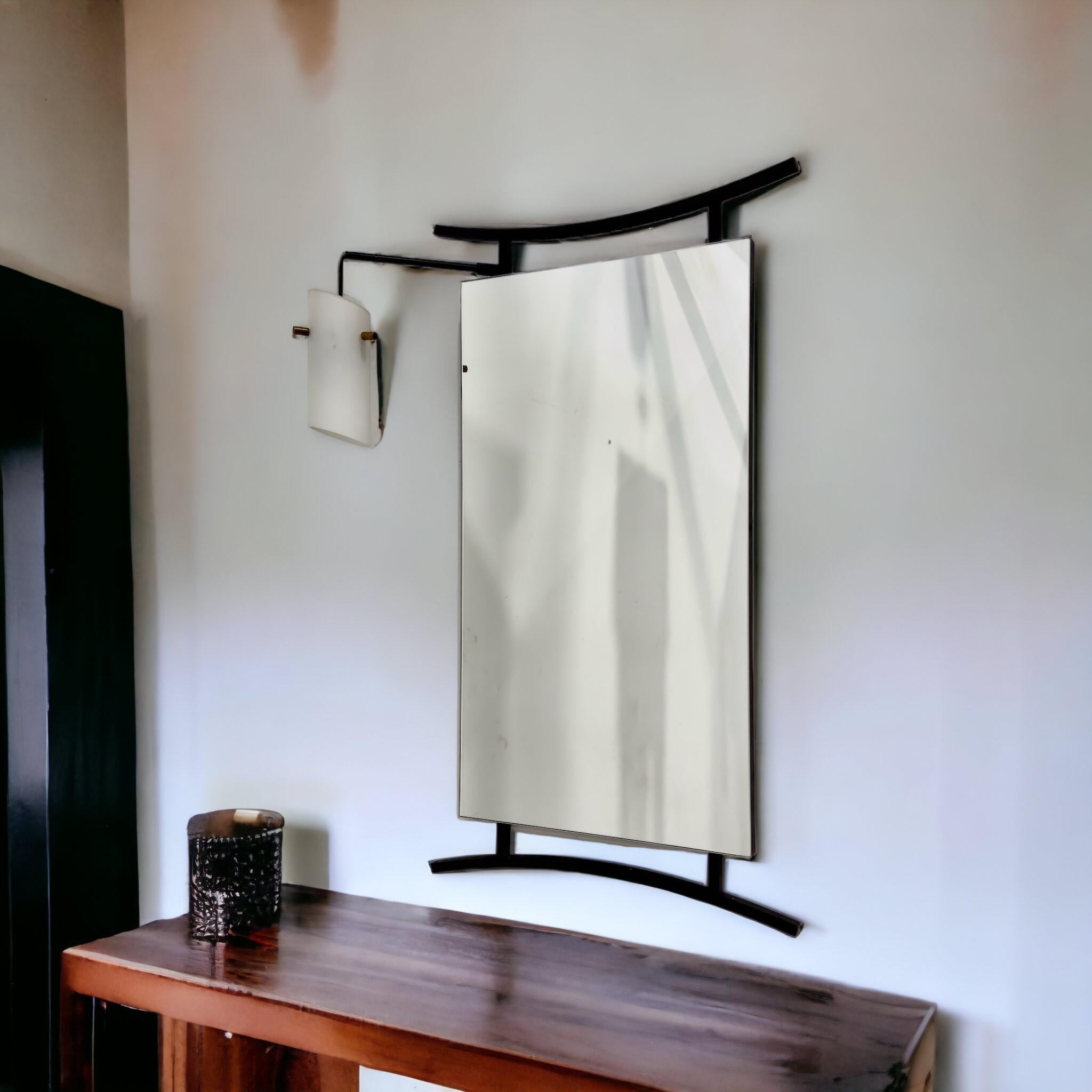 Mid-20th Century Miroir lumineux Santambrogio De Berti (attr.), années 1950. en vente