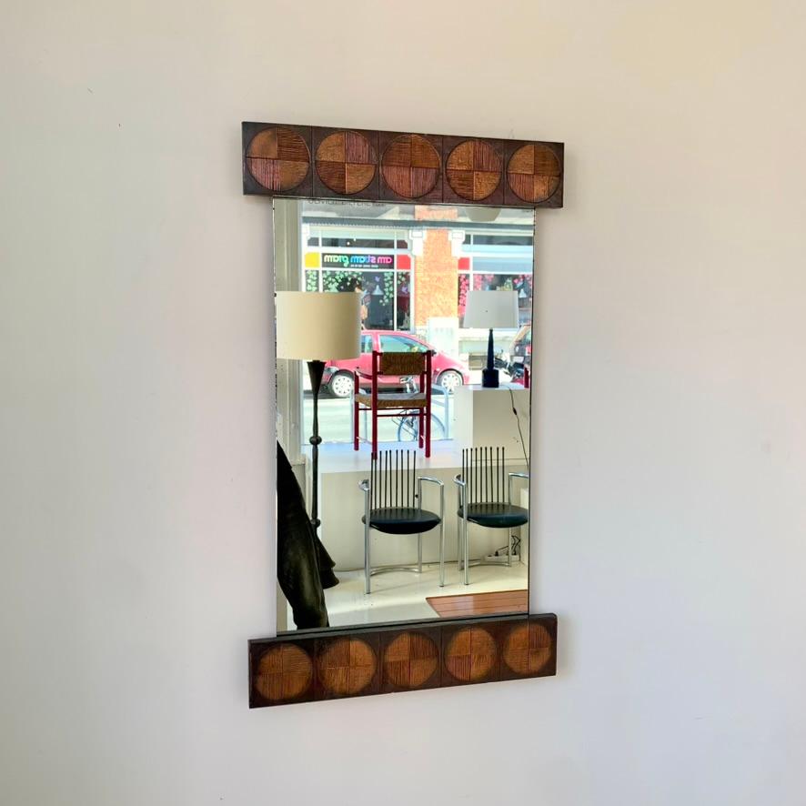 italien Miroir mural original estampillé Santambrogio & De Berti, circa 1960, Italie. en vente