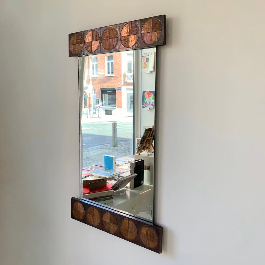 Milieu du XXe siècle Miroir mural original estampillé Santambrogio & De Berti, circa 1960, Italie. en vente