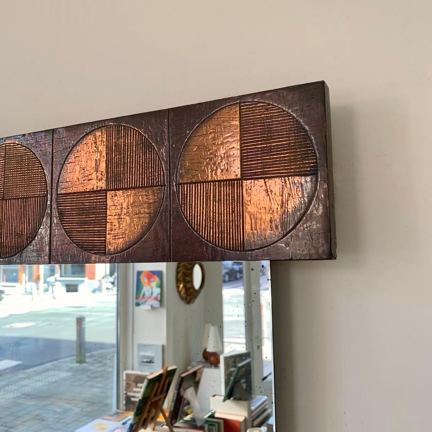 Métal Miroir mural original estampillé Santambrogio & De Berti, circa 1960, Italie. en vente