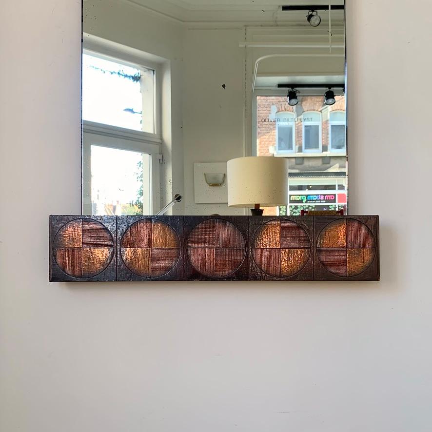 Miroir mural original estampillé Santambrogio & De Berti, circa 1960, Italie. en vente 1