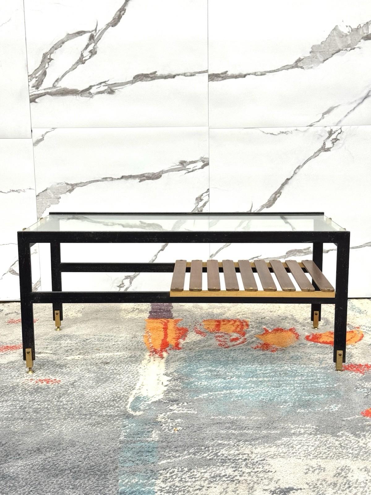 Italian Sant’Ambrogio & De Berti Tavolino da salotto legno anni 60 design Modernariato en vente