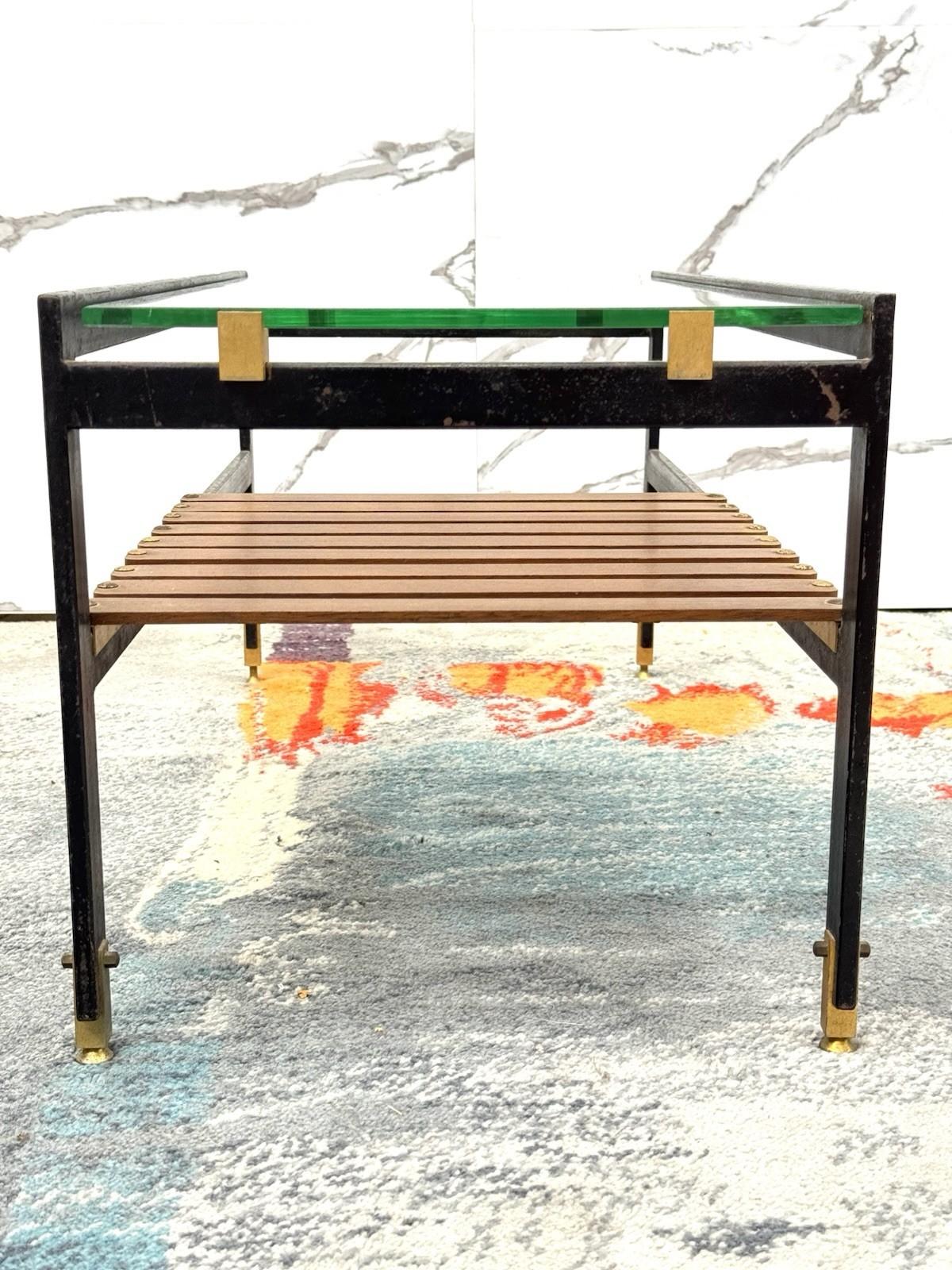 Sant’Ambrogio & De Berti Tavolino da salotto legno anni 60 design Modernariato Bon état - En vente à Taranto, IT