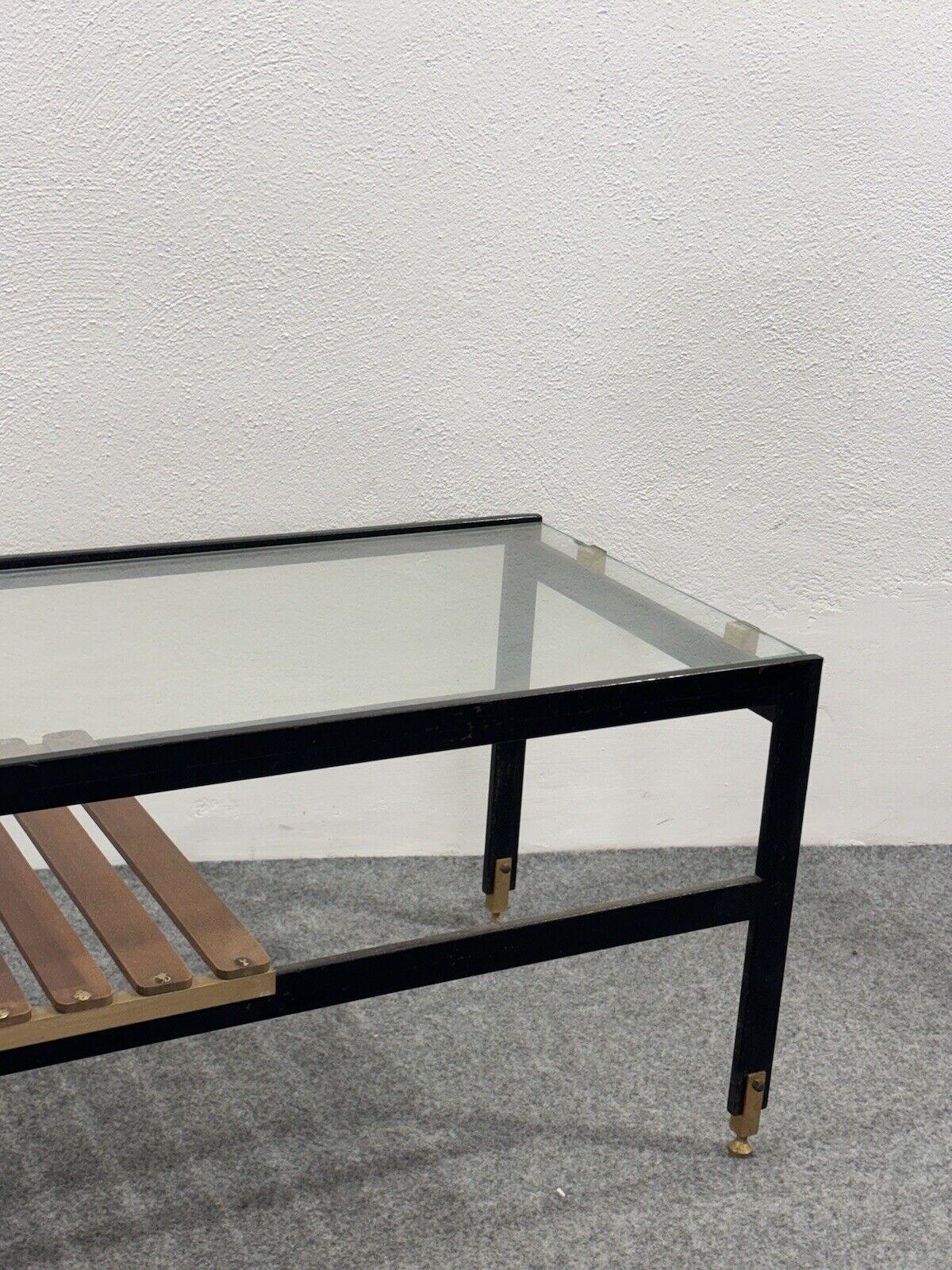 Metal Sant'Ambrogio & De Berti Wooden coffee table 1960s design Modernism For Sale
