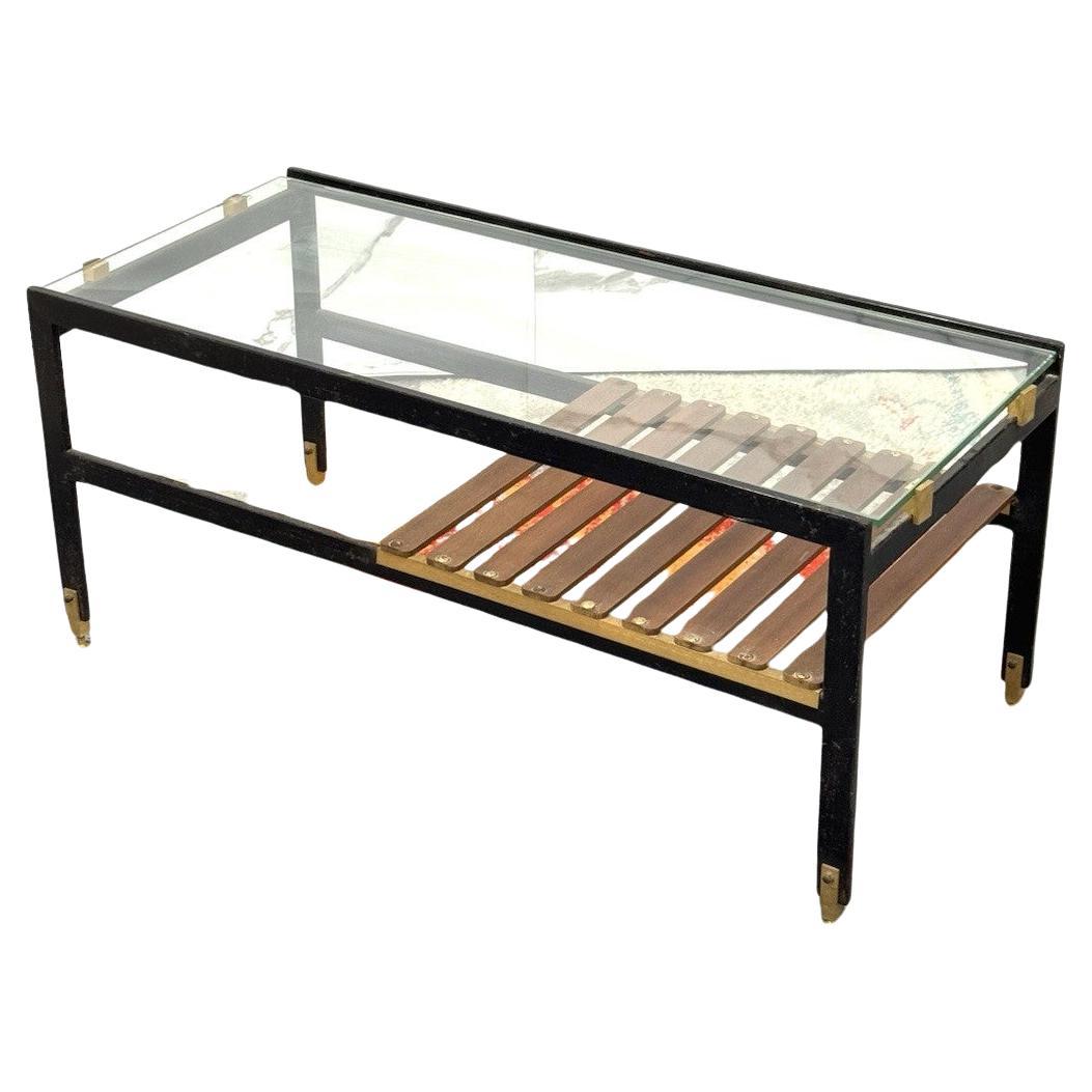 Sant’Ambrogio & De Berti Tavolino da salotto legno anni 60 design Modernariato en vente