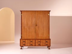 Santambrogio & De Berti wardrobe with leather and Brass details, Italy, 1960s