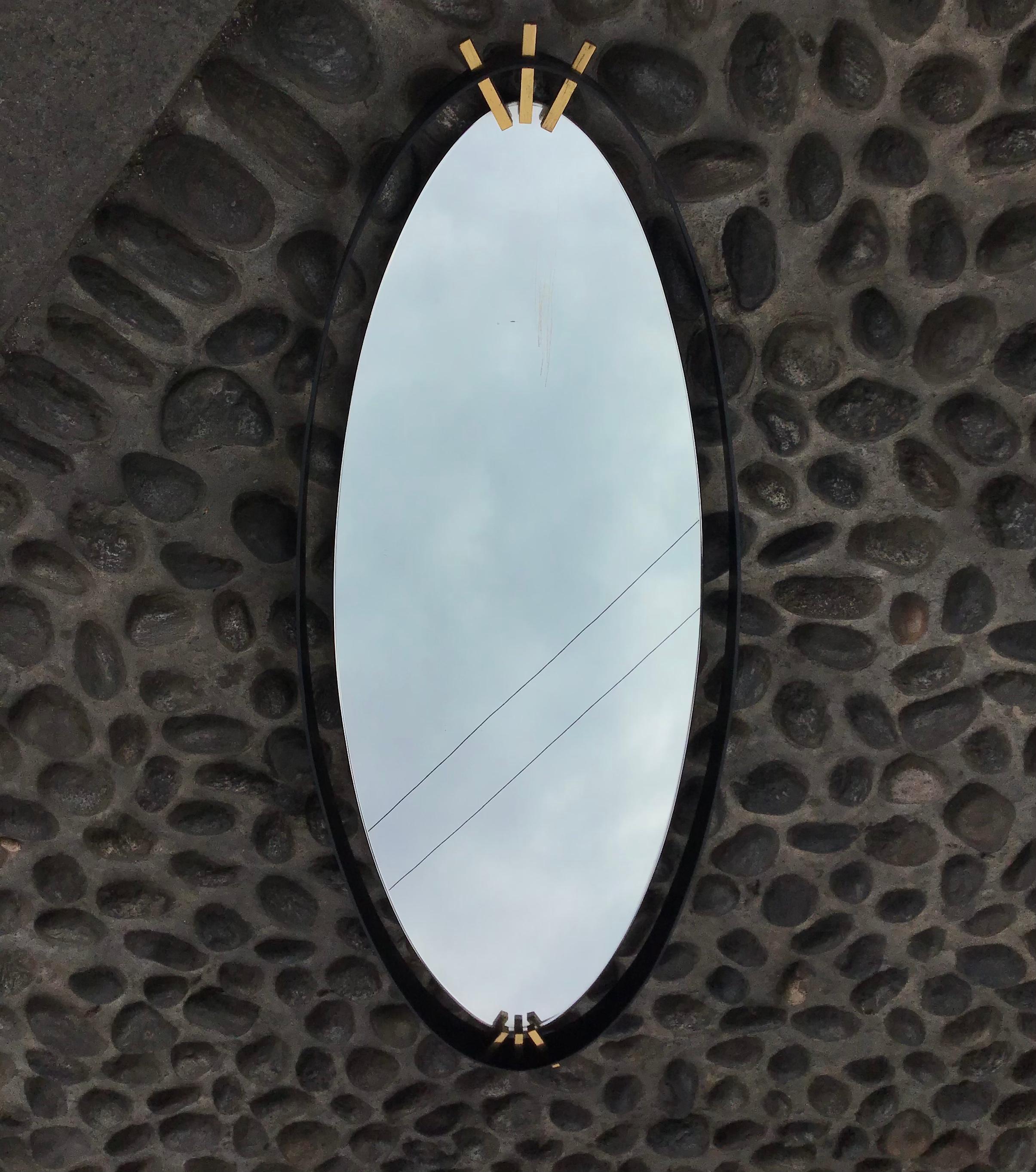 Santambrogio E De Berti Mirror Brass Iron Mirror 1960 For Sale 7