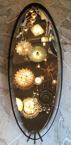 Santambrogio E De Berti Mirror Brass Iron Mirror 1960